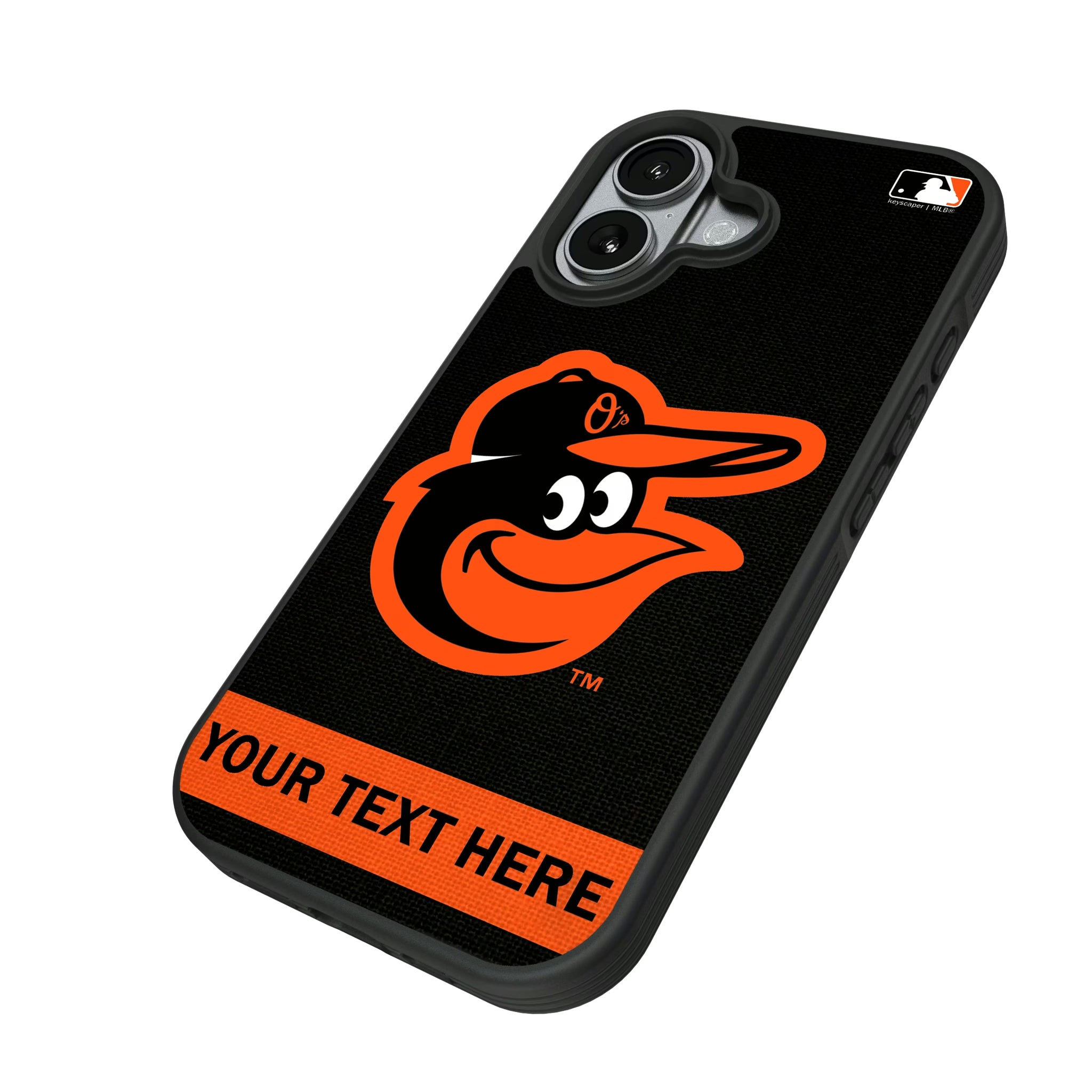 Baltimore Orioles Personalized Stripe iPhone Bump Phone Case for Apple iPhone - Isometric View#Device_iPhone 17