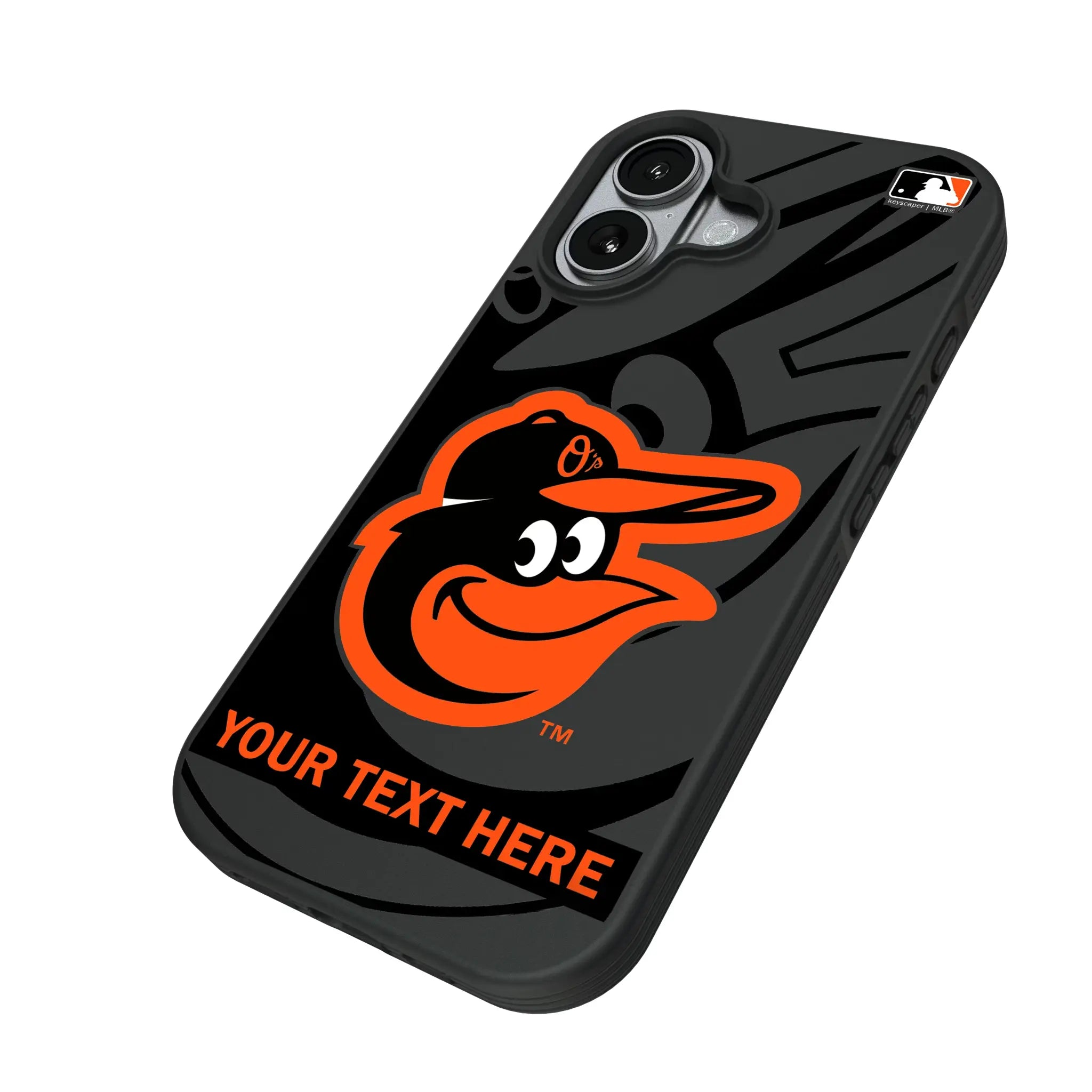 Baltimore Orioles Personalized Tilt iPhone Bump Phone Case for Apple iPhone - Isometric View#Device_iPhone 17