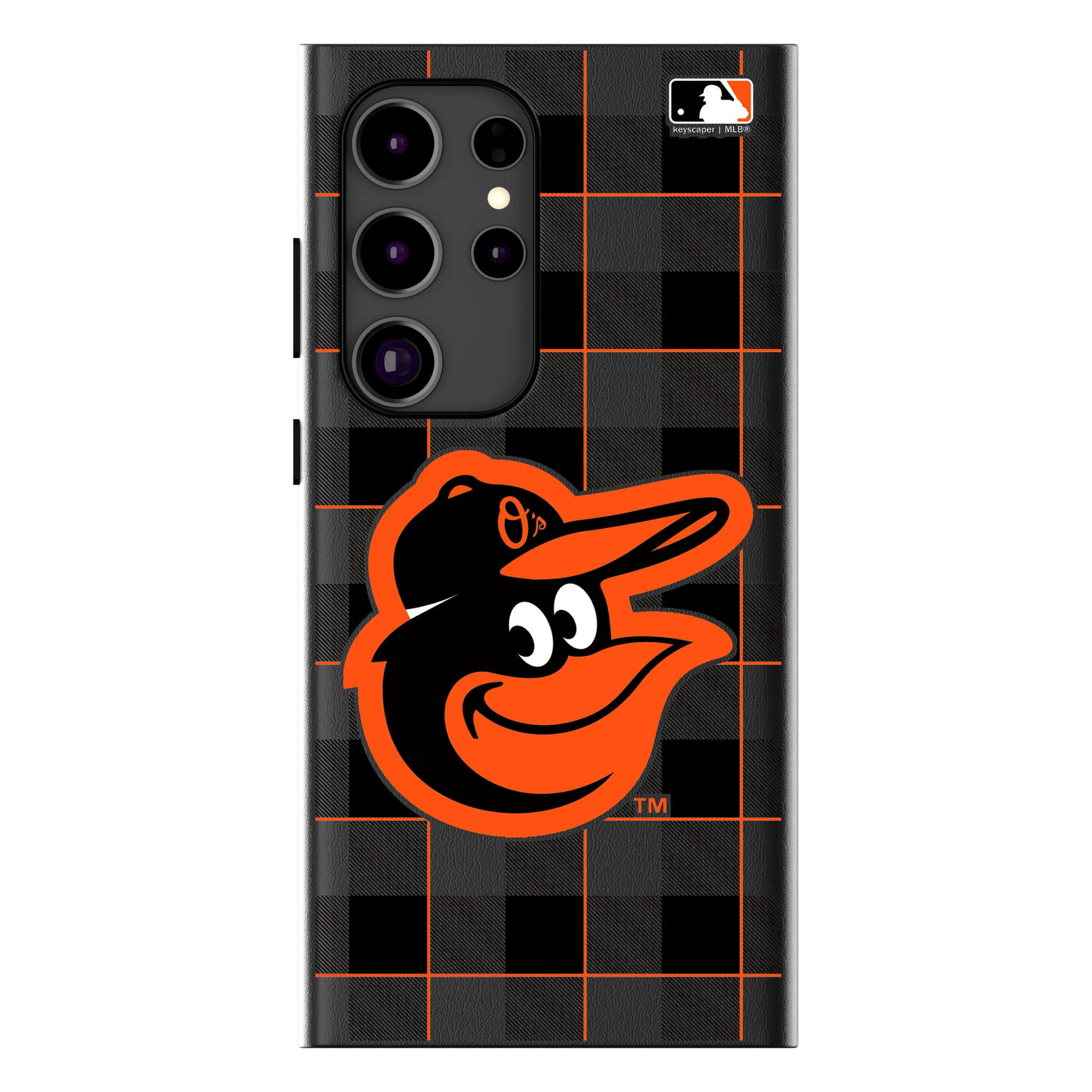 Baltimore Orioles Plaid Galaxy MagSafe Compatible Phone Case for Samsung Galaxy