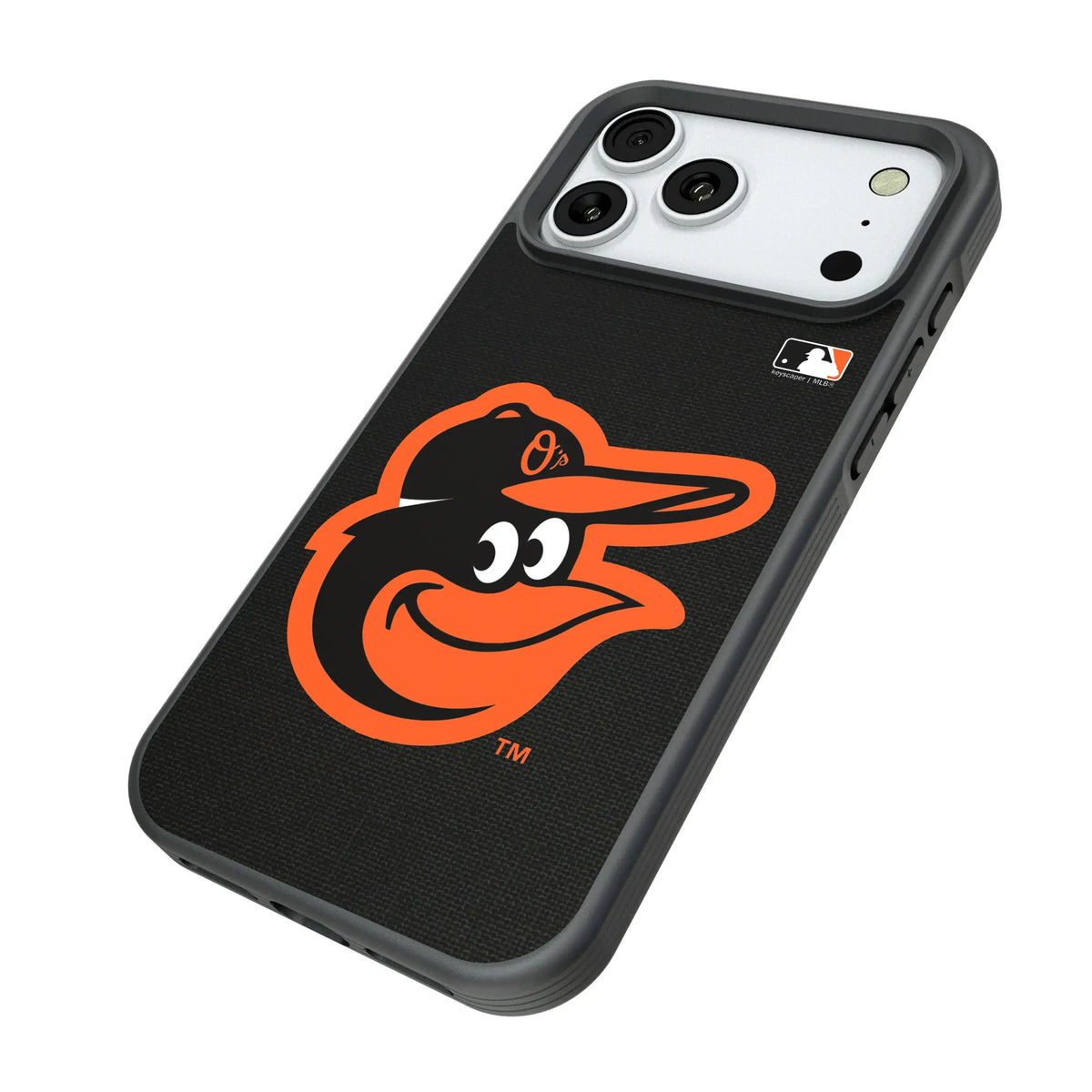 Baltimore Orioles Solid iPhone Bump Phone Case for Apple iPhone - Isometric View#Device_iPhone 18 Pro Max