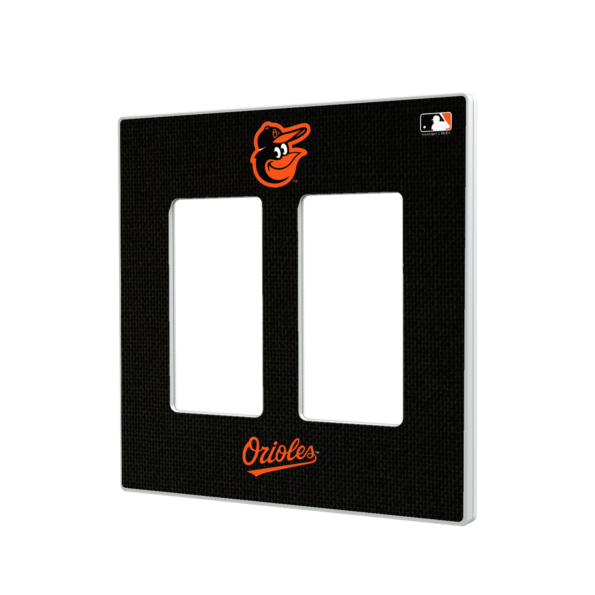 Baltimore Orioles Solid Hidden-Screw Light Switch Plate#Style_Double Rocker