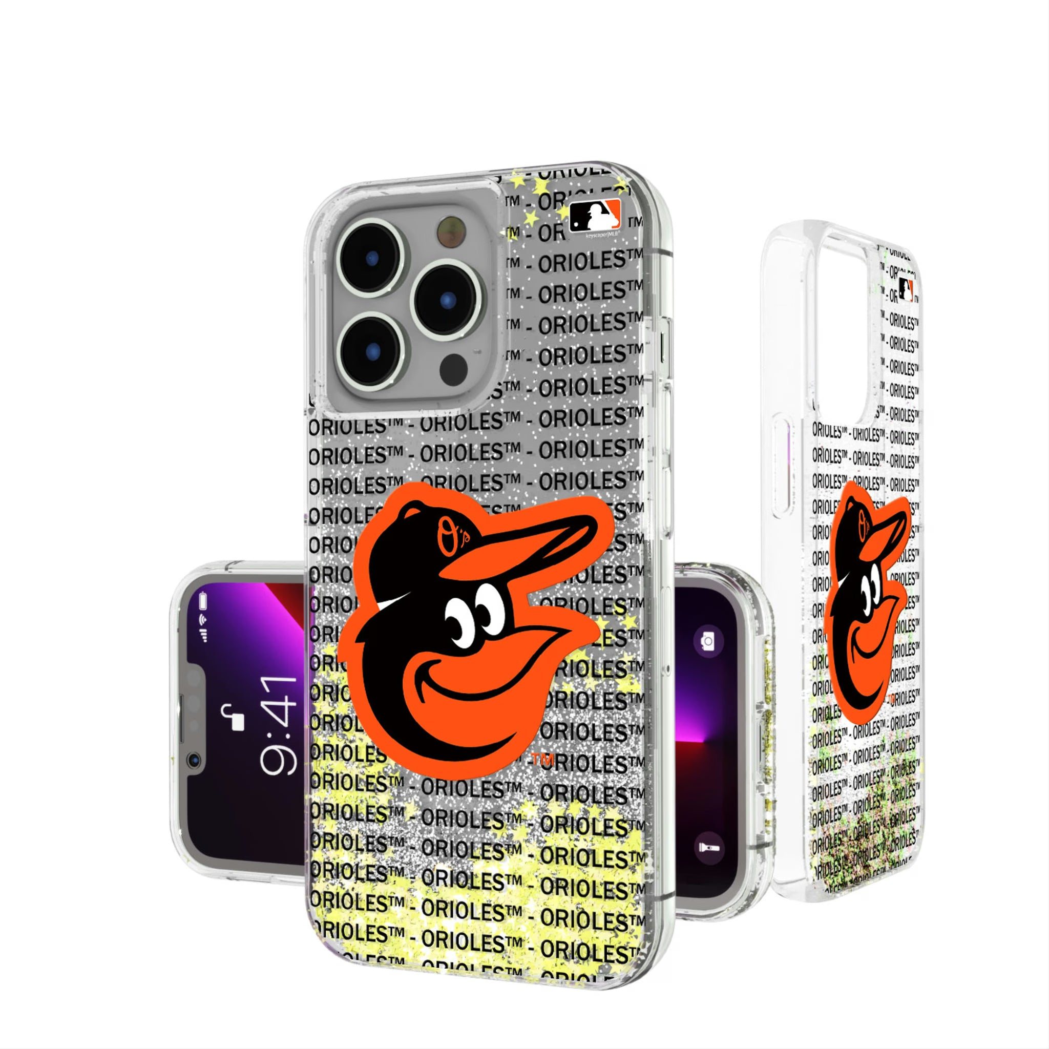 Baltimore Orioles Text Backdrop iPhone Glitter Phone Case for Apple iPhone