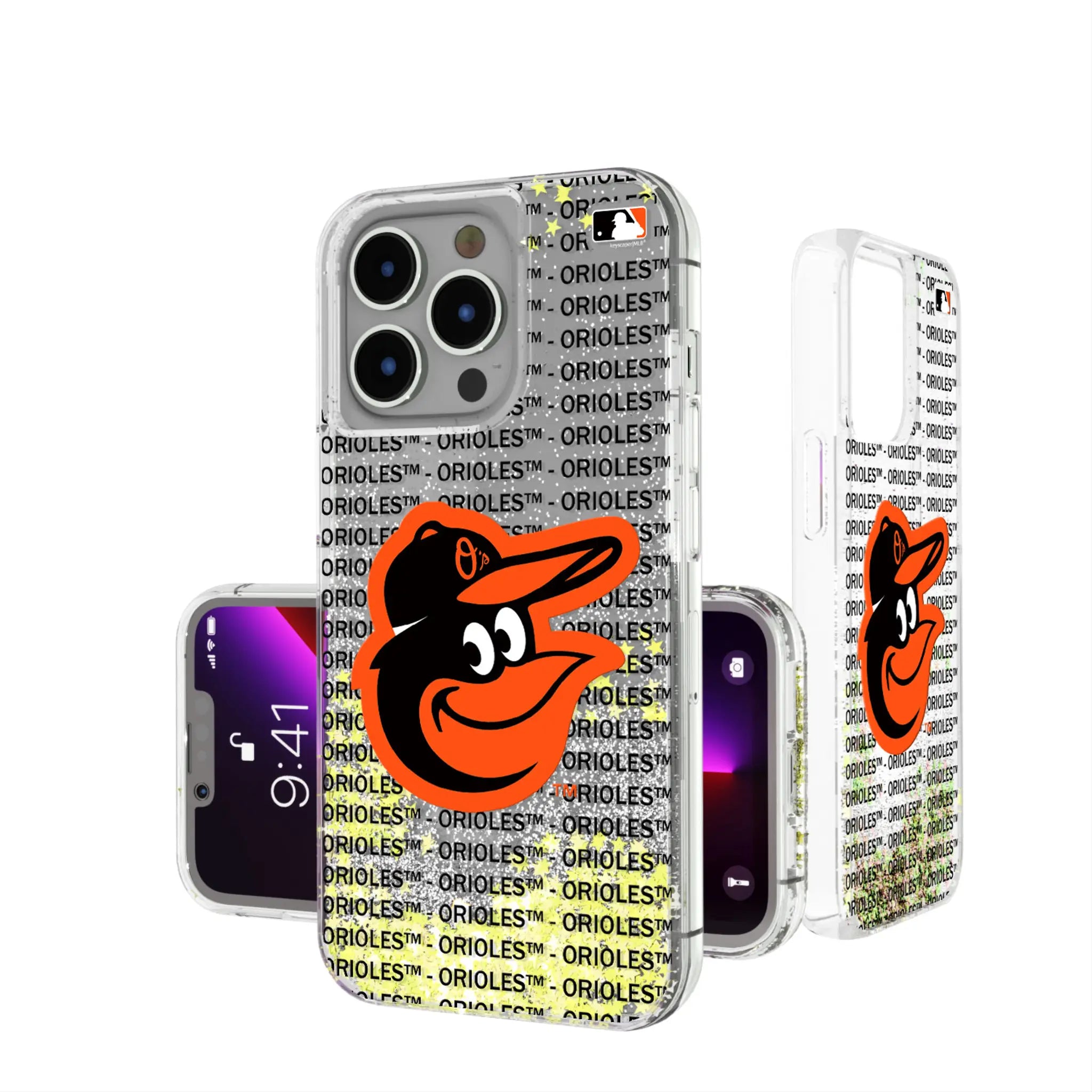 Baltimore Orioles Text Backdrop iPhone Glitter Phone Case for Apple iPhone