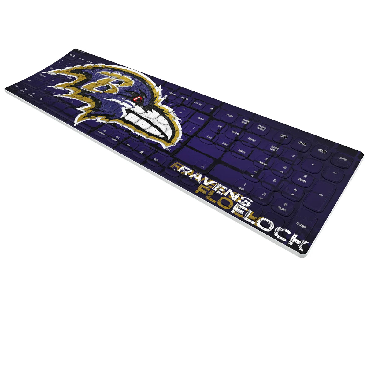 Baltimore Ravens Brick KKB605 Curved Wireless Keyboard - Isometric View