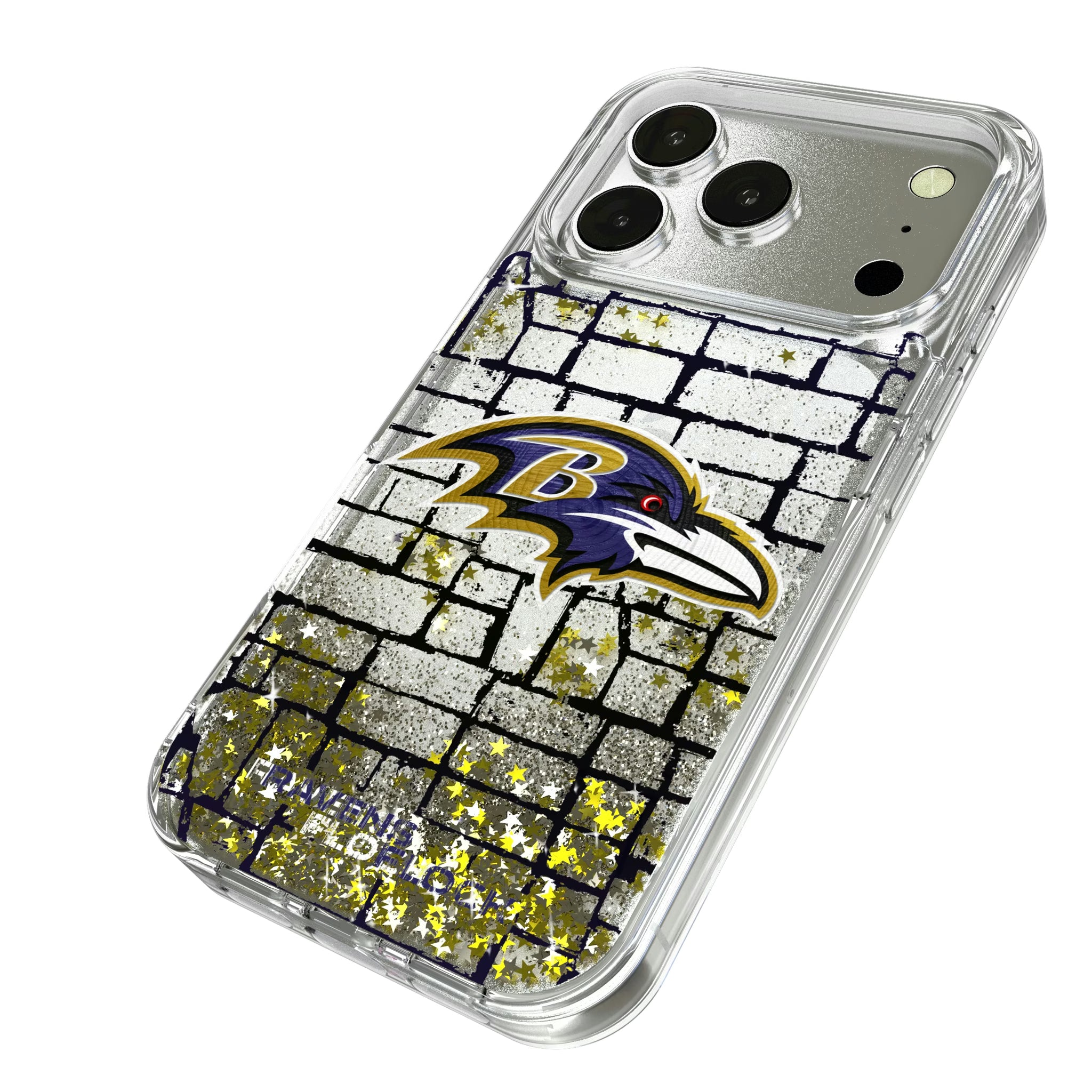 Baltimore Ravens Brick iPhone Glitter Phone Case for Apple iPhone - Isometric View