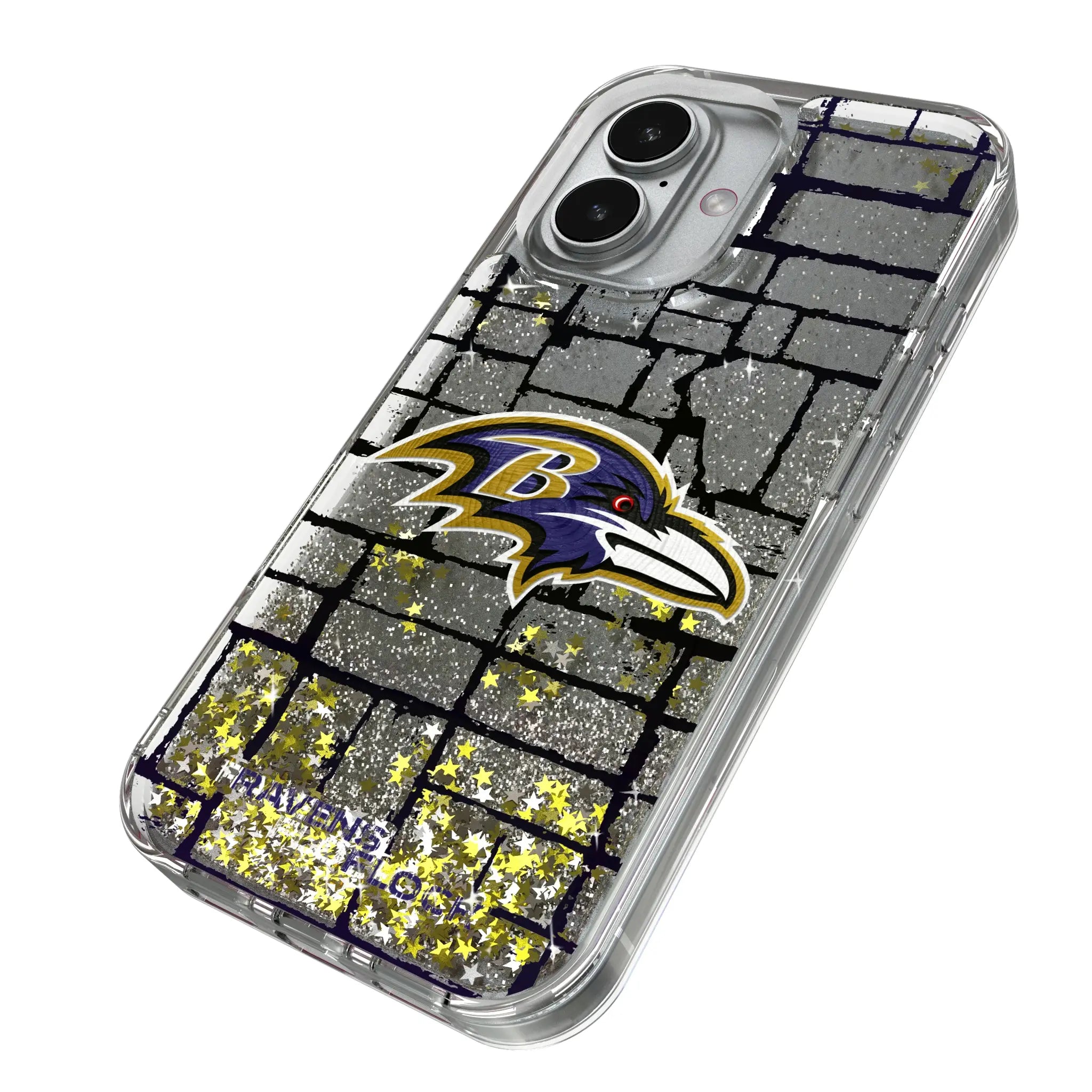 Baltimore Ravens Brick iPhone Glitter Phone Case for Apple iPhone - Isometric View