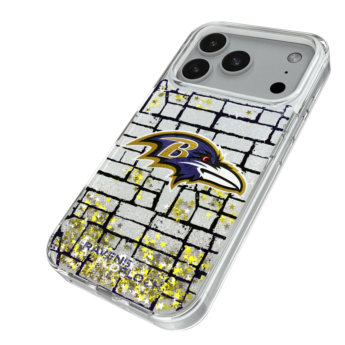Baltimore Ravens Brick iPhone Glitter Phone Case for Apple iPhone - Isometric View#Device_iPhone 18 Pro