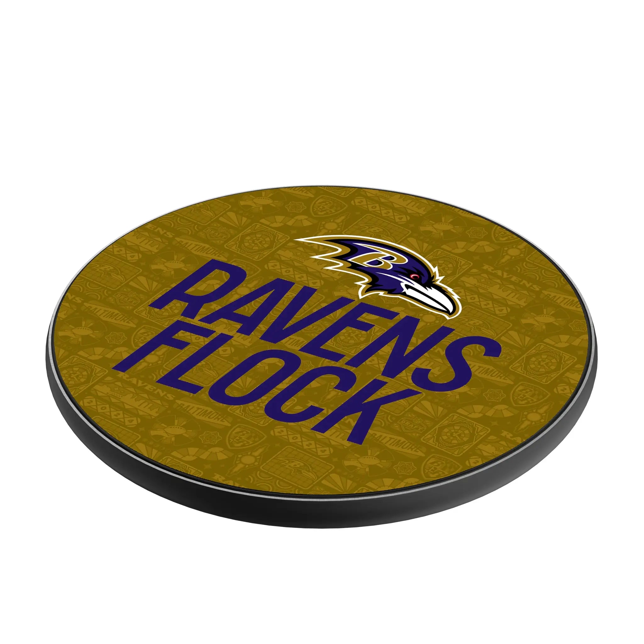 Baltimore Ravens Deco 15-Watt Wireless Charger - Isometric View