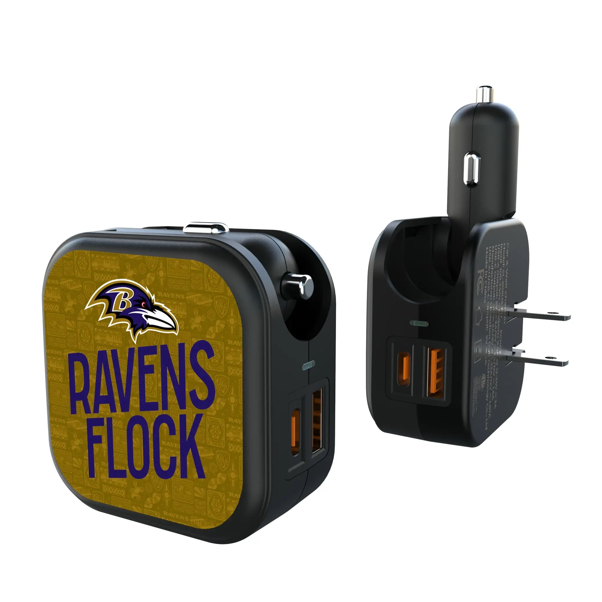 Baltimore Ravens Deco 2 in 1 USB A/C Charger