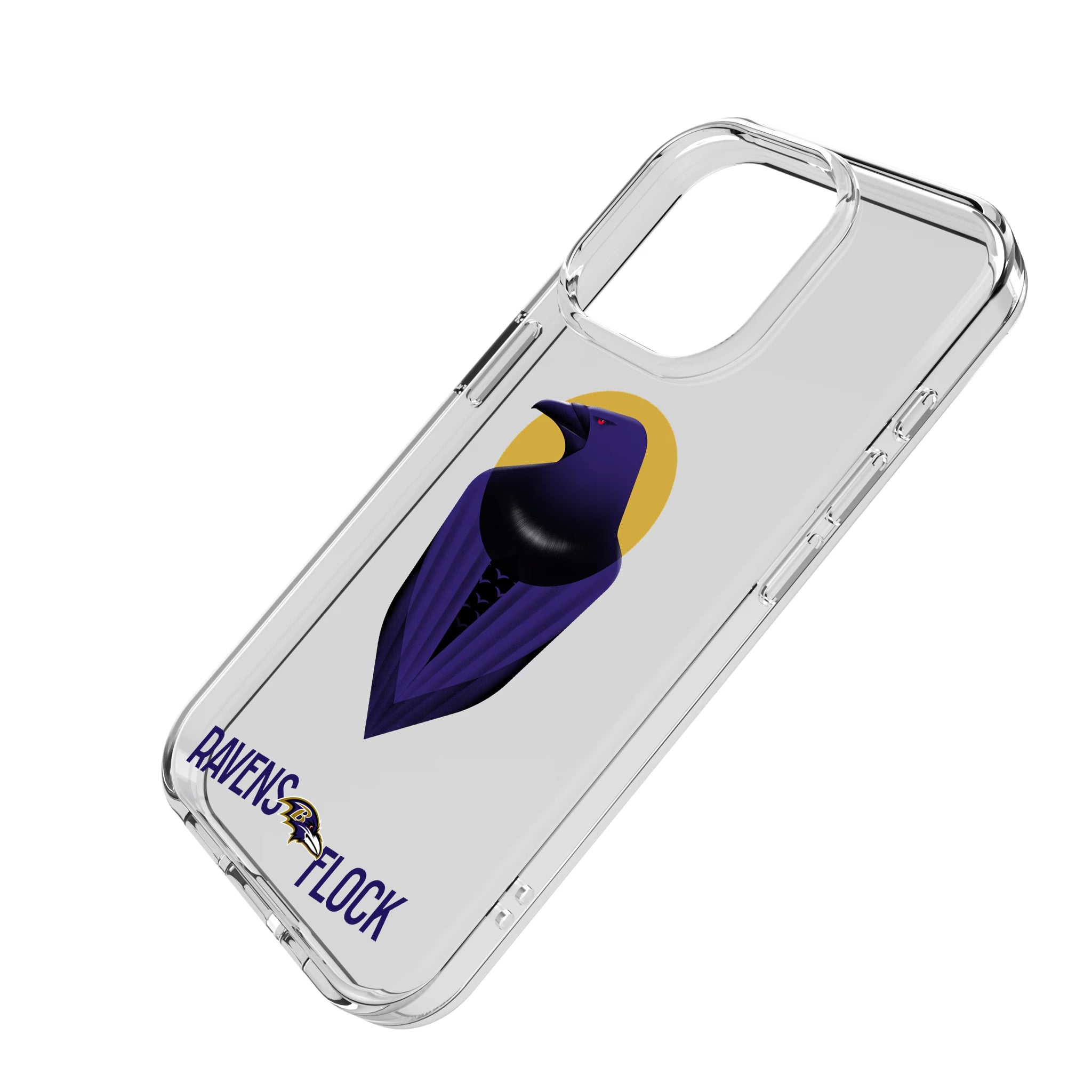 Baltimore Ravens Deco iPhone Clear Phone Case for Apple iPhone - Isometric View