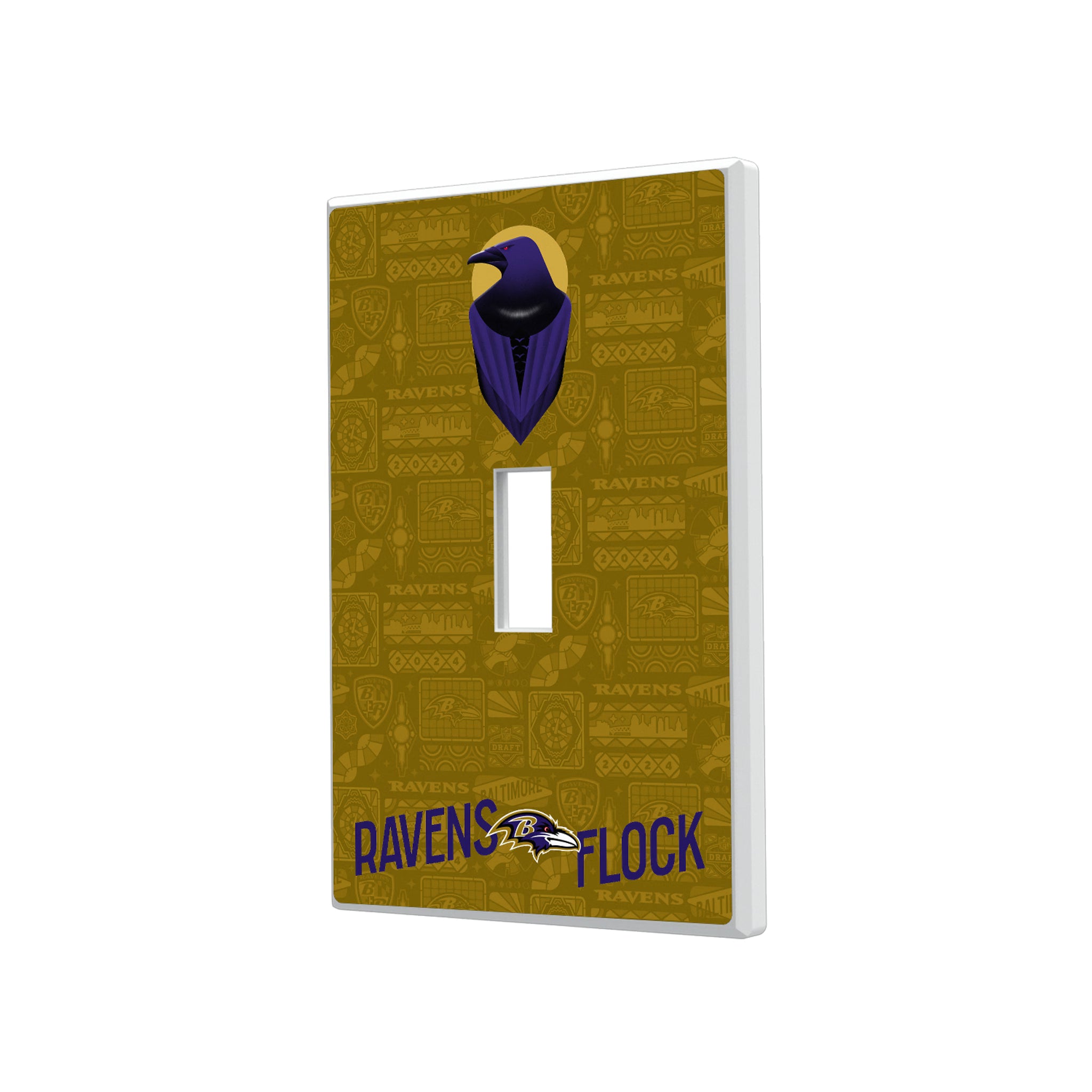 Baltimore Ravens Deco Hidden-Screw Light Switch Plate#Style_Single Toggle