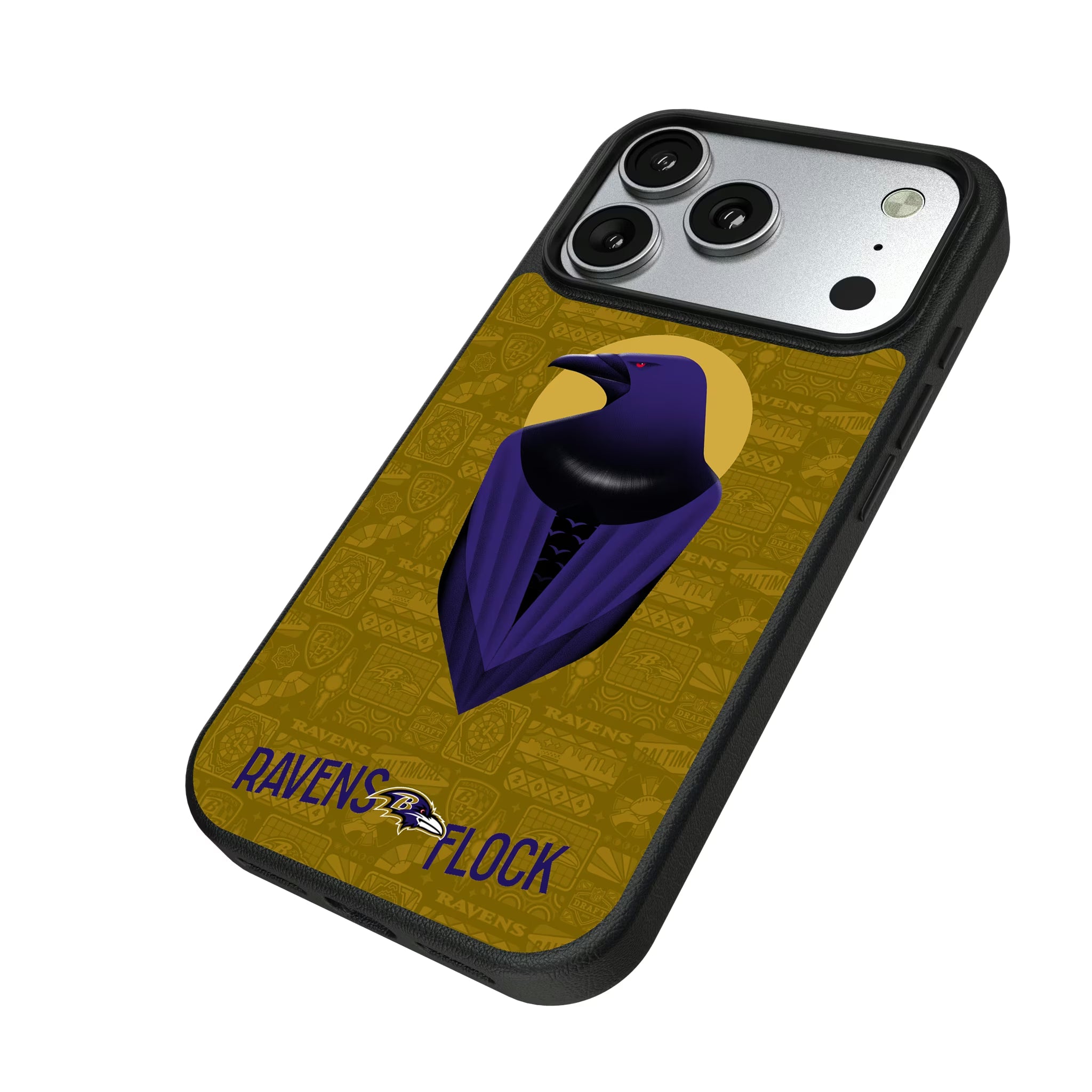 Baltimore Ravens Deco iPhone MagSafe Compatible Phone Case for Apple iPhone - Isometric View#Device_iPhone 17 Pro