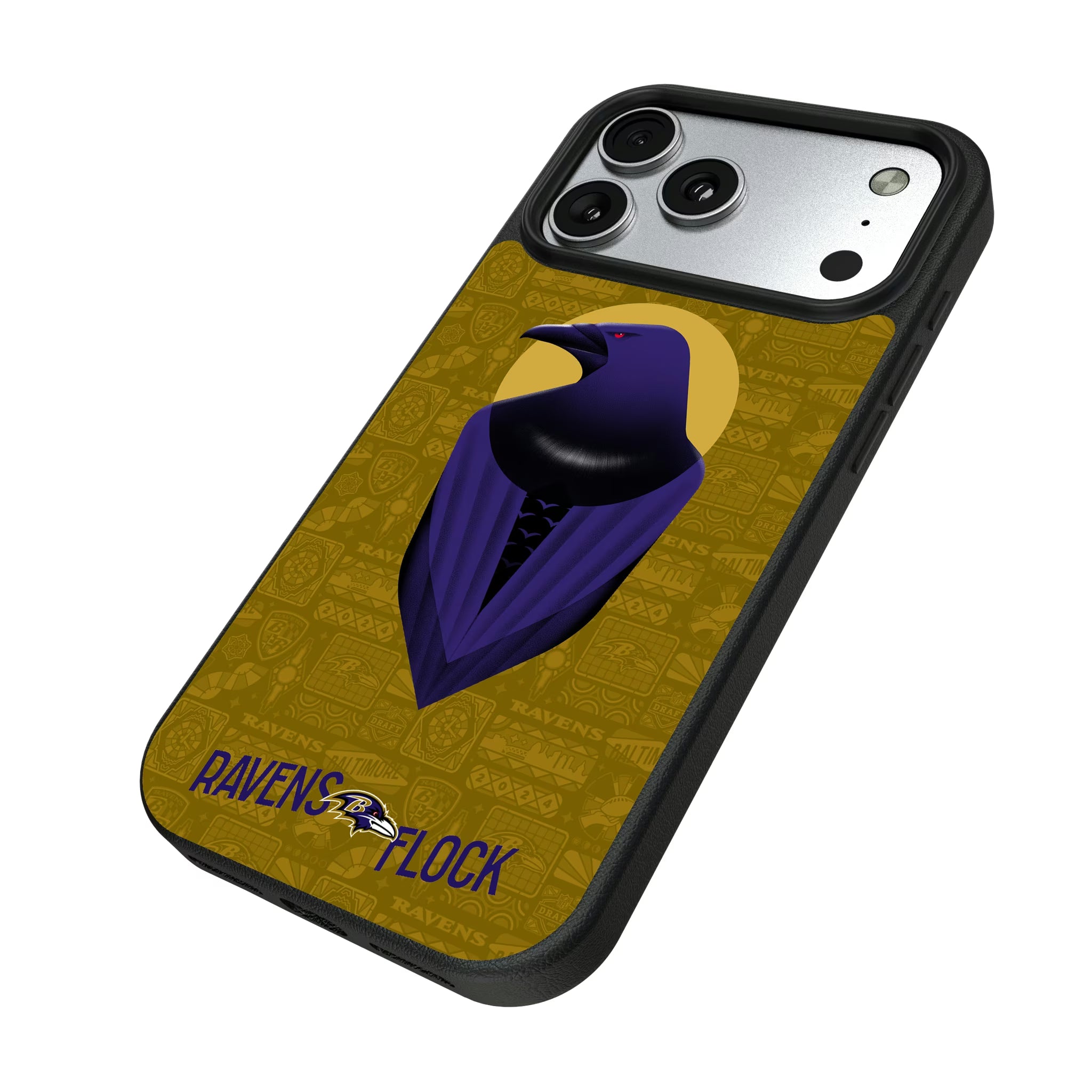 Baltimore Ravens Deco iPhone MagSafe Compatible Phone Case for Apple iPhone - Isometric View#Device_iPhone 17 Pro Max
