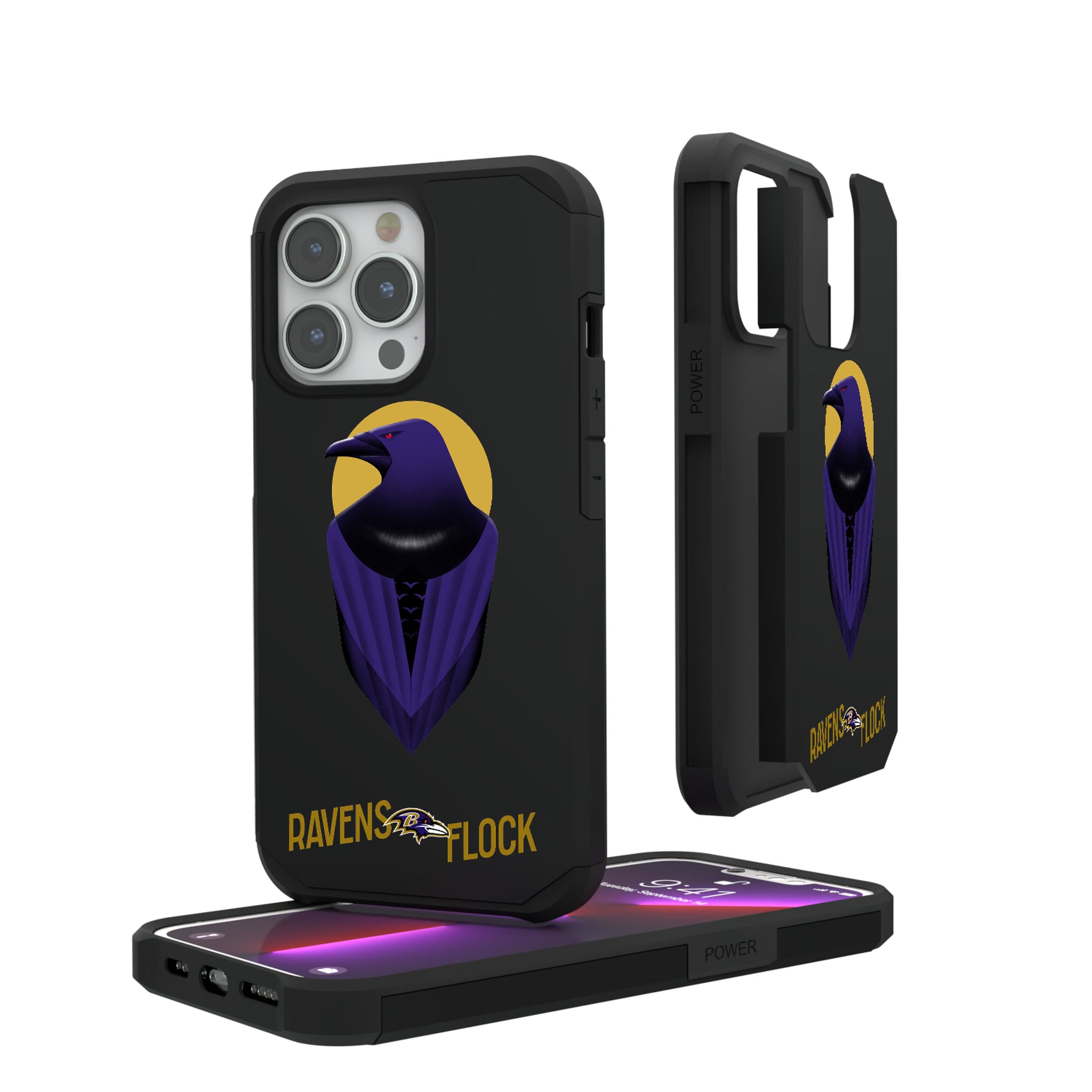 Baltimore Ravens Deco iPhone Rugged Phone Case for Apple iPhone#Device_iPhone 13 Pro
