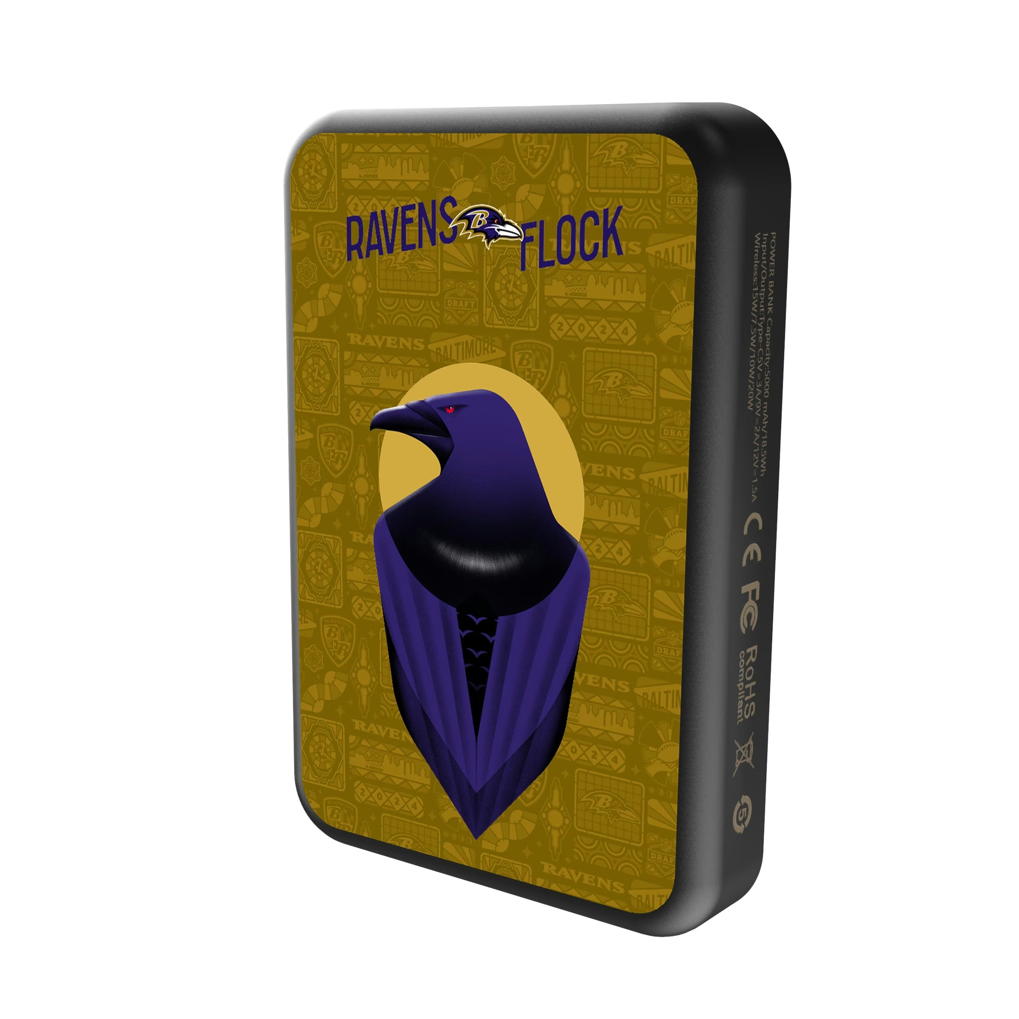 Baltimore Ravens Deco Wireless Mag Power Bank