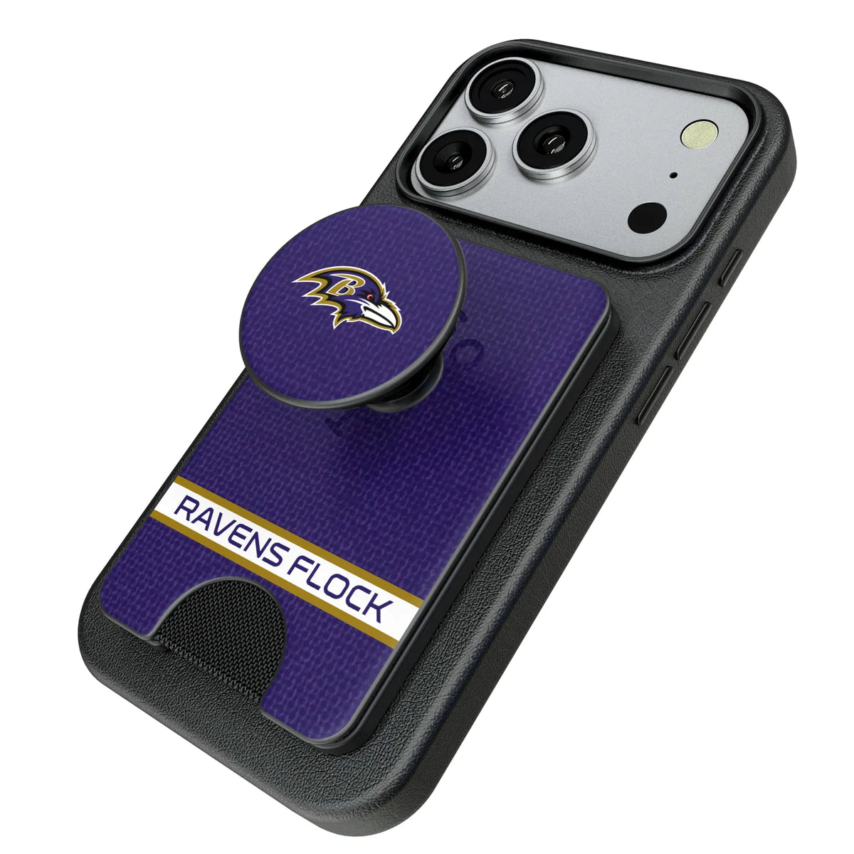 Baltimore Ravens Endzone Solid Popsockets Wallet Magnetic - Isometric View