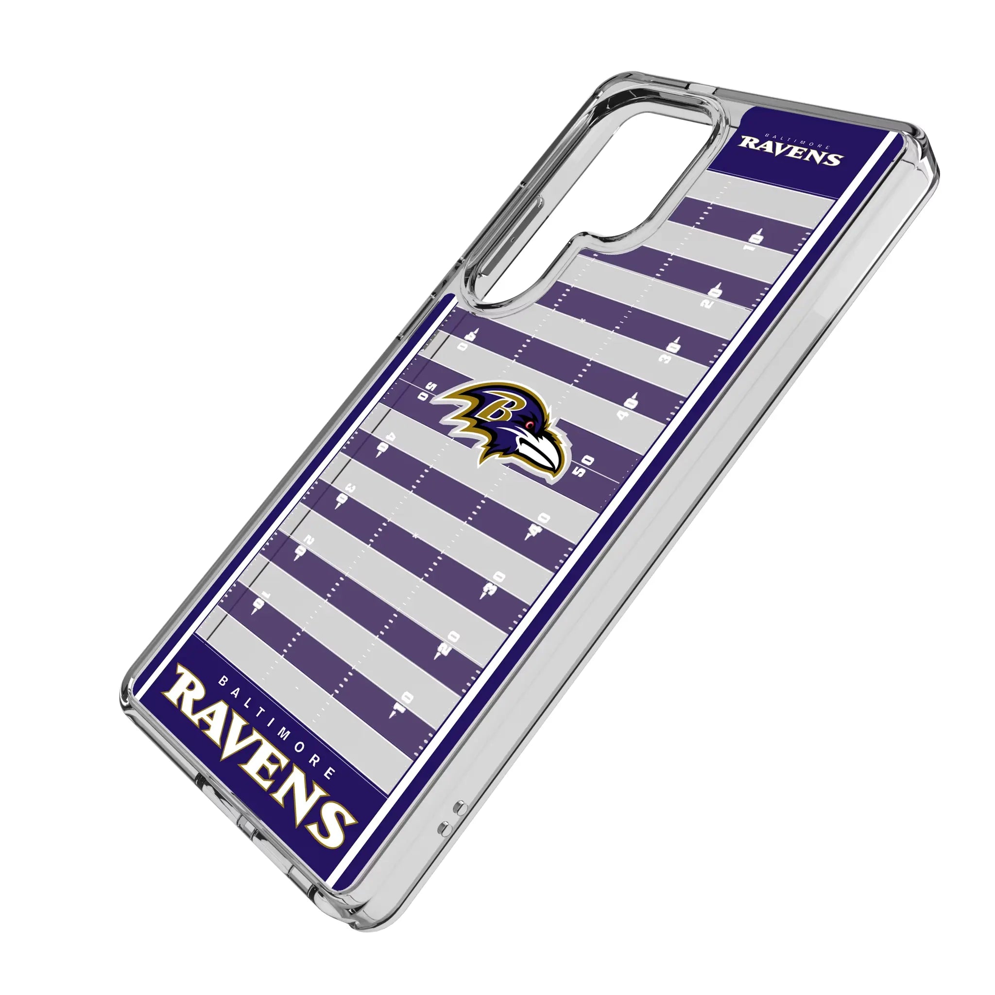 Baltimore Ravens Field Galaxy Clear Phone Case for Samsung Galaxy - Isometric View#Device_Galaxy S25 Ultra