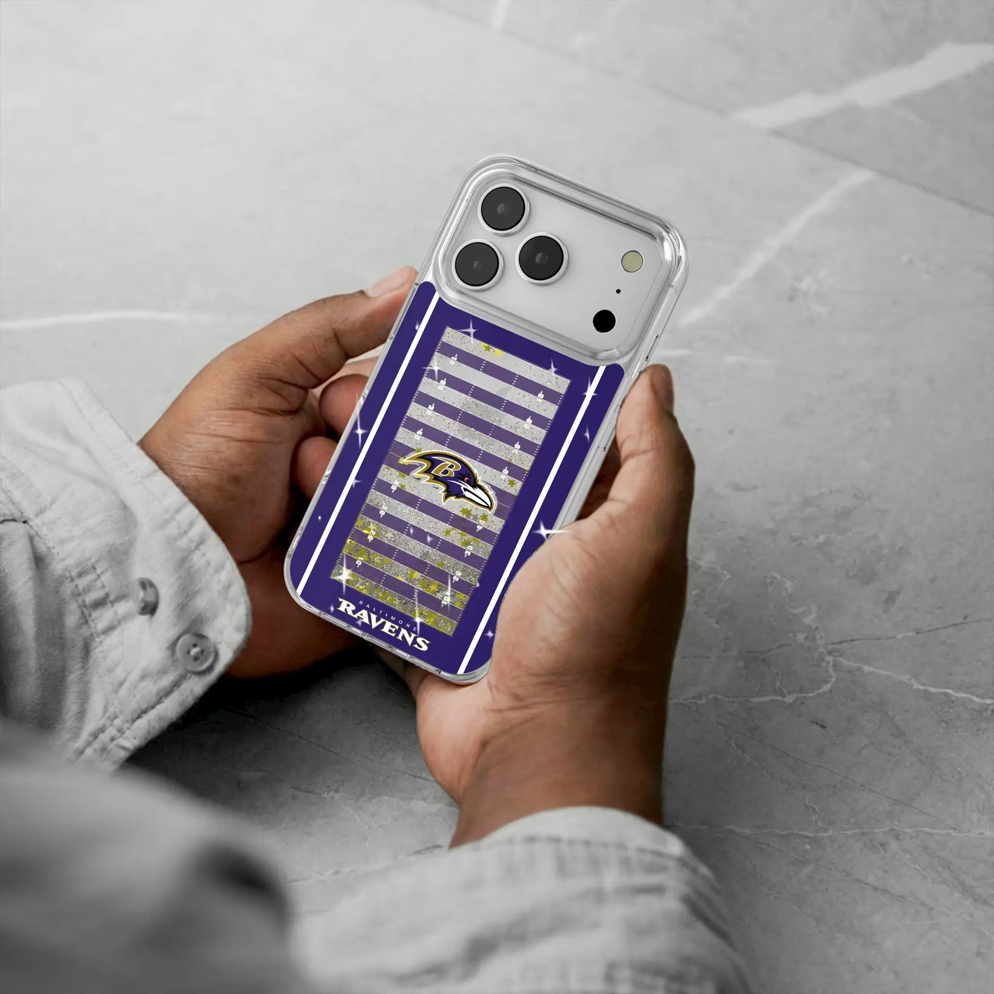 Baltimore Ravens Field iPhone Glitter Phone Case for Apple iPhone - Lifestyle