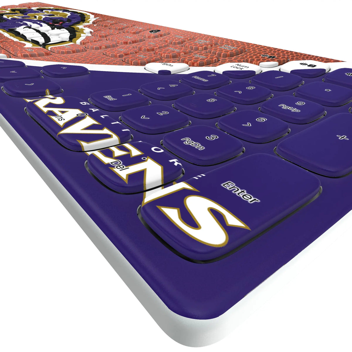 Baltimore Ravens Football KKB605 Curved Wireless Keyboard - Detail