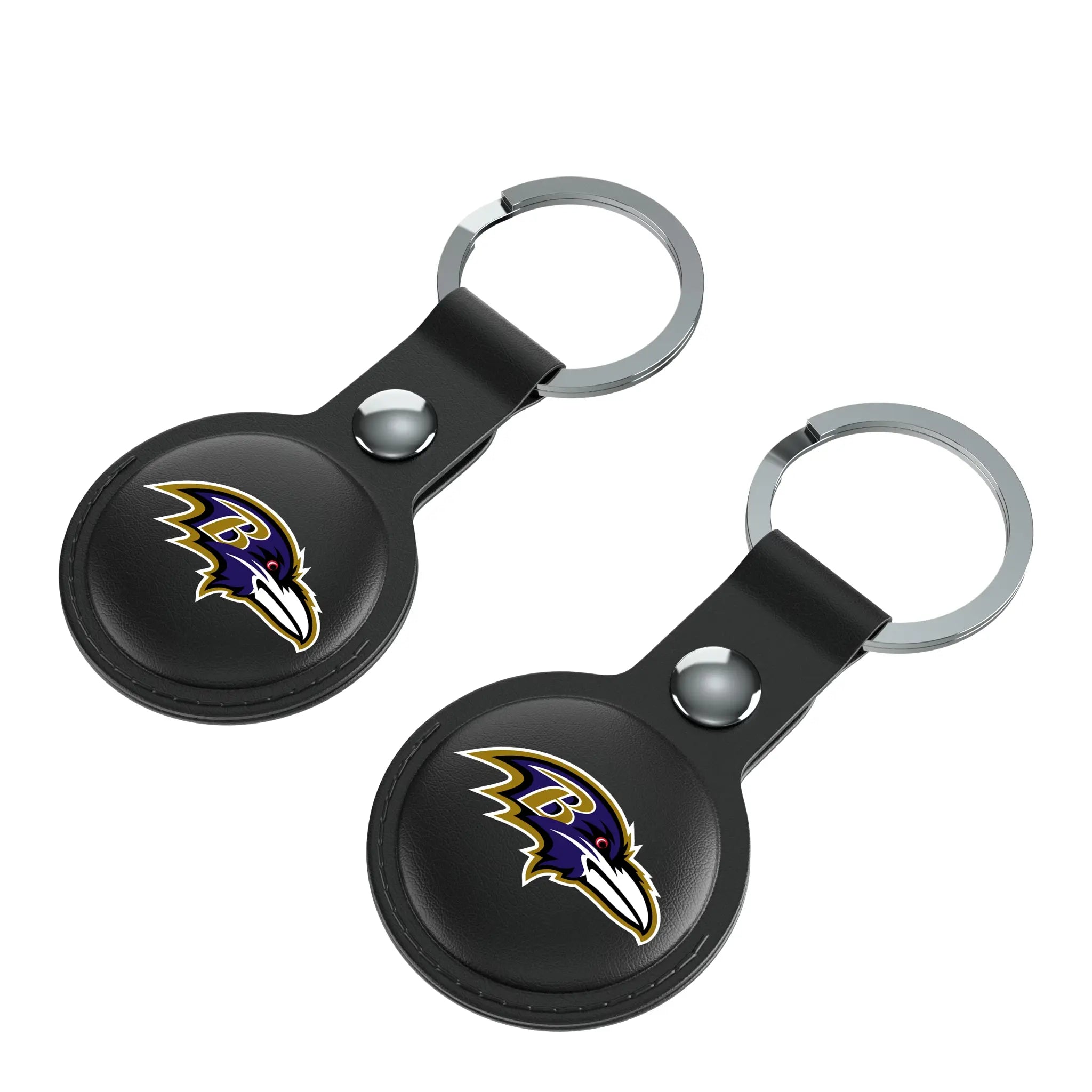 Baltimore Ravens Insignia AirTag Black Airtag Holder 2-Pack - Isometric View