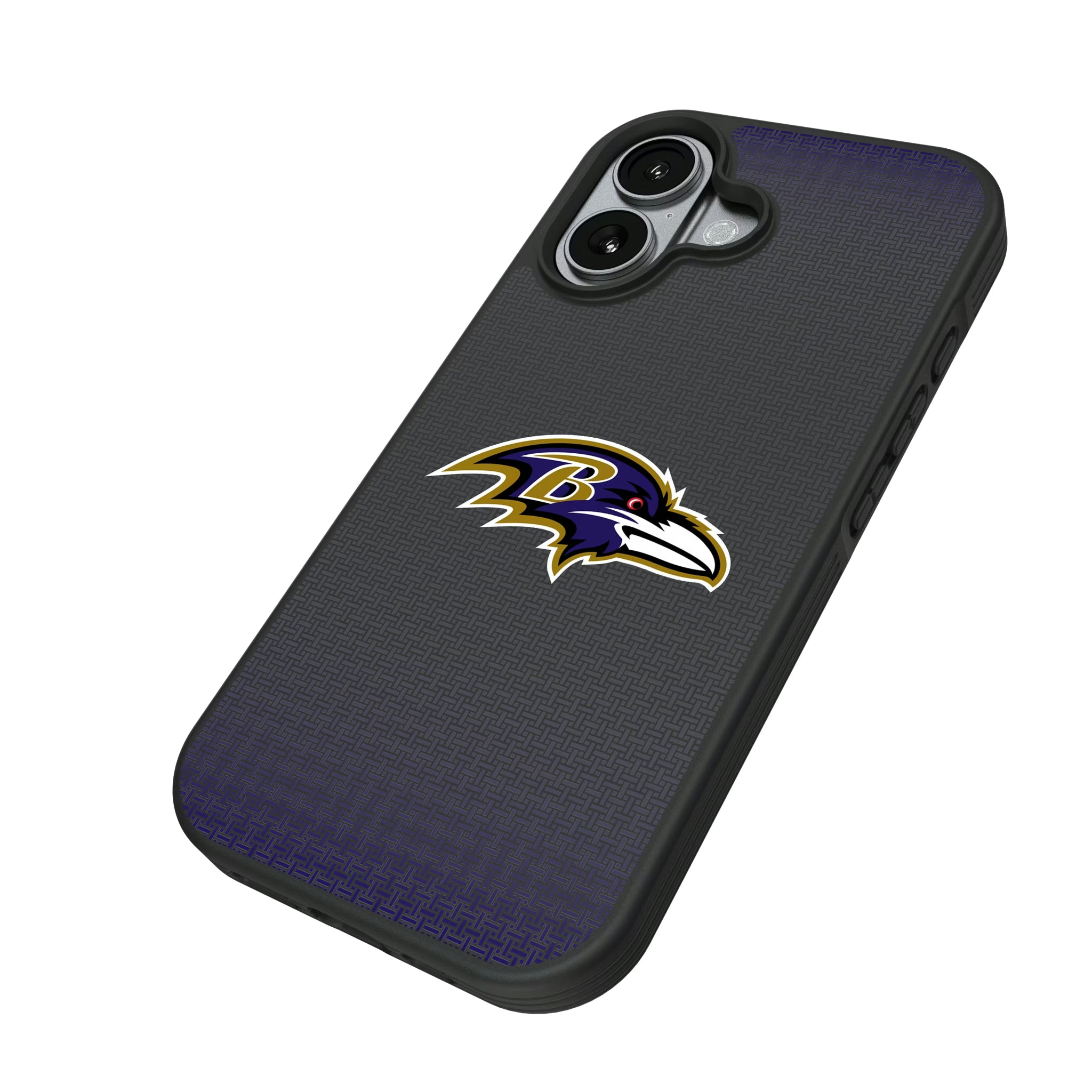 Baltimore Ravens Linen iPhone Bump Phone Case for Apple iPhone - Isometric View#Device_iPhone 17