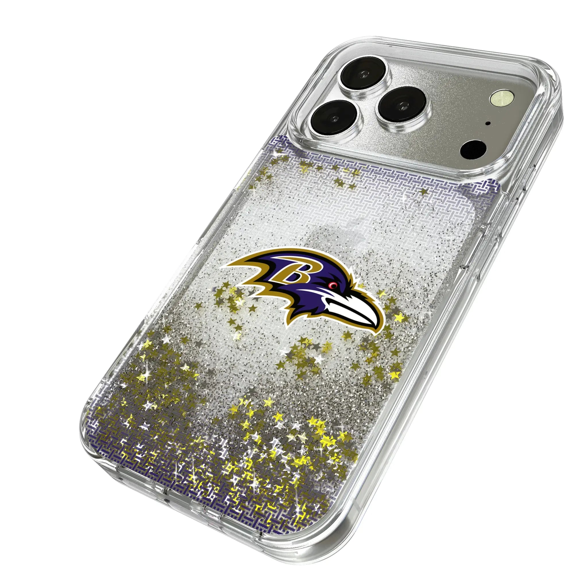 Baltimore Ravens Linen iPhone Glitter Phone Case for Apple iPhone - Isometric View