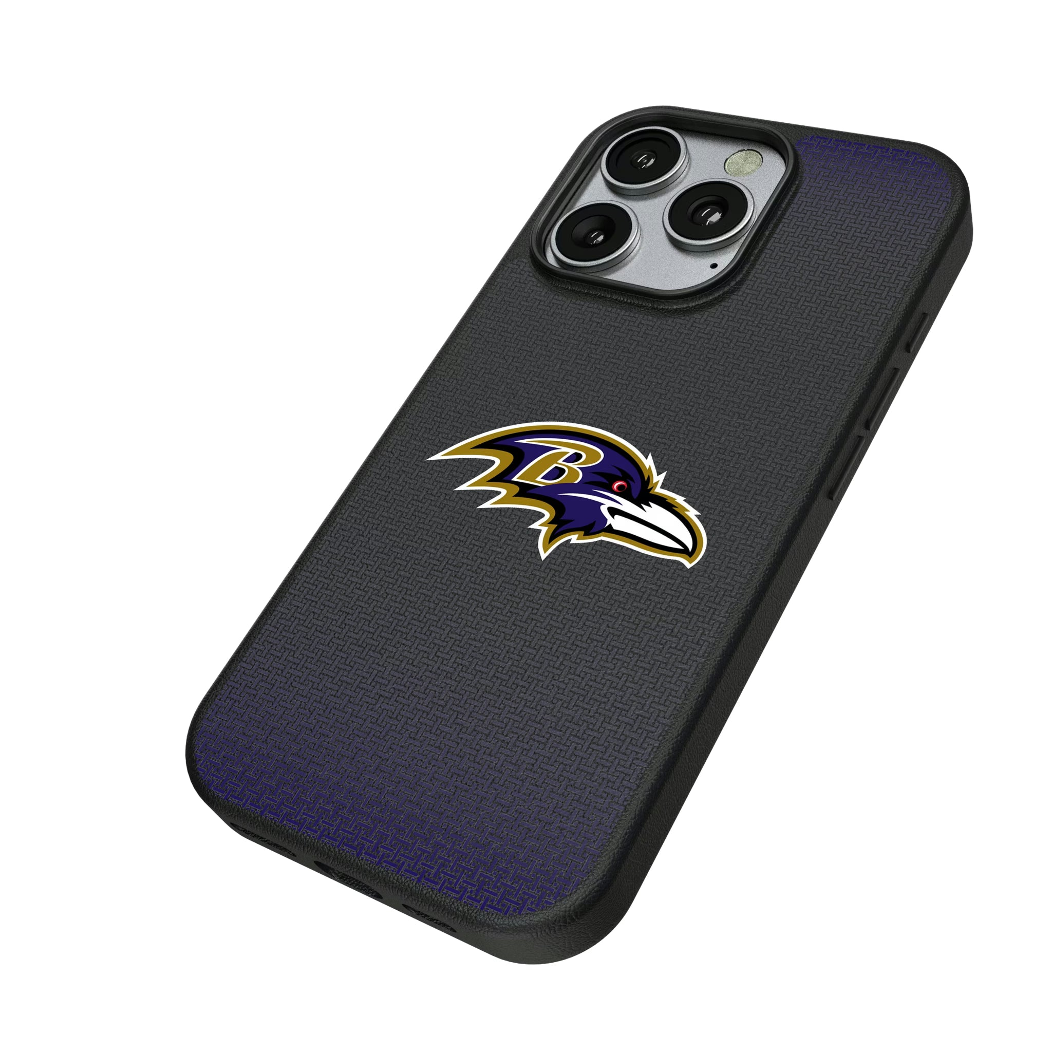 Baltimore Ravens Linen iPhone MagSafe Compatible Phone Case for Apple iPhone - Isometric View