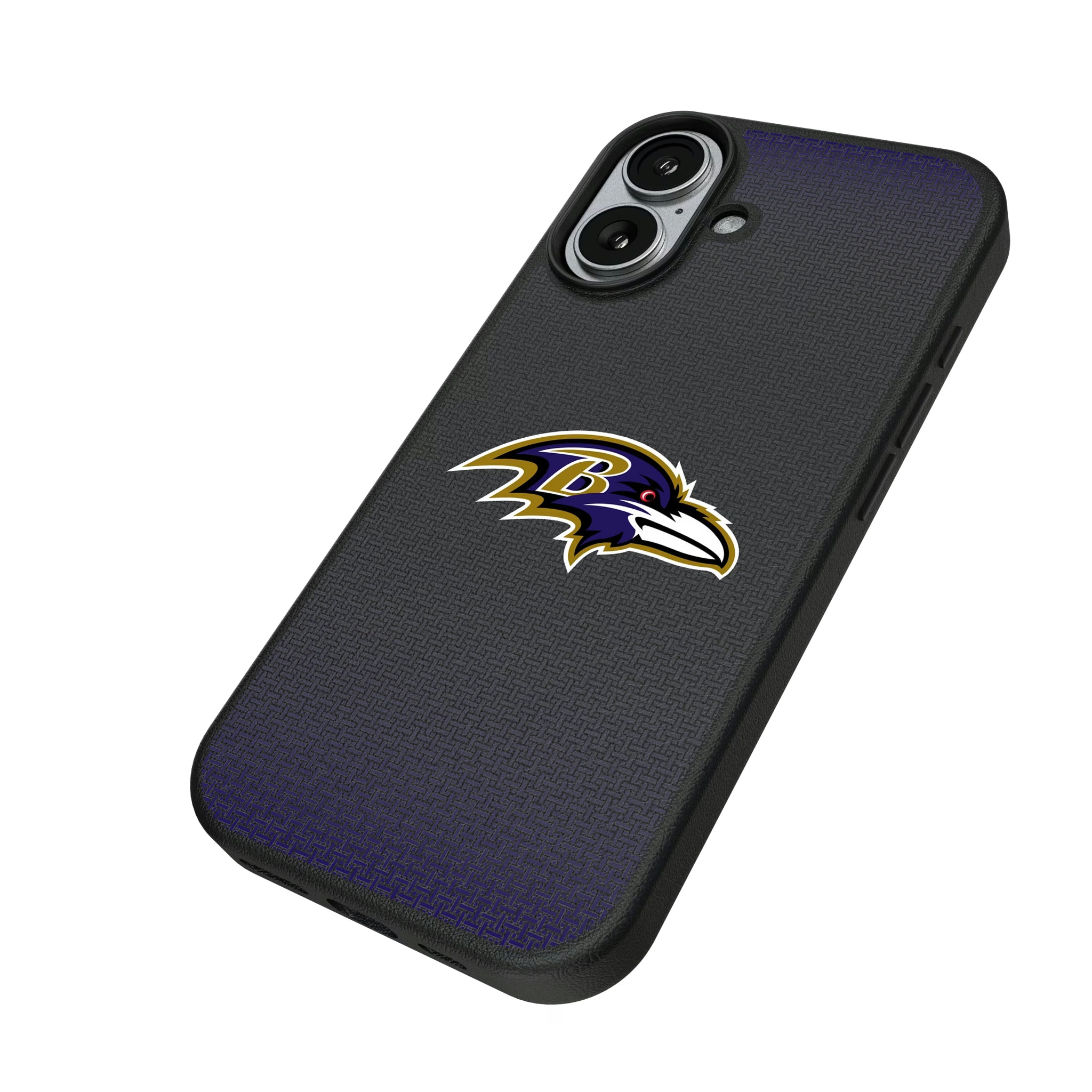 Baltimore Ravens Linen iPhone MagSafe Compatible Phone Case for Apple iPhone - Isometric View#Device_iPhone 17