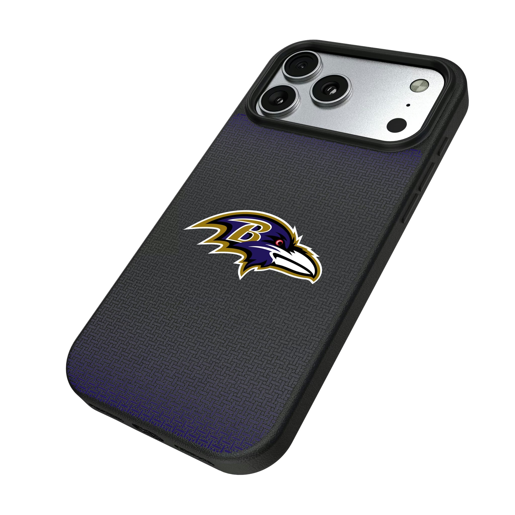 Baltimore Ravens Linen iPhone MagSafe Compatible Phone Case for Apple iPhone - Isometric View#Device_iPhone 17 Pro Max