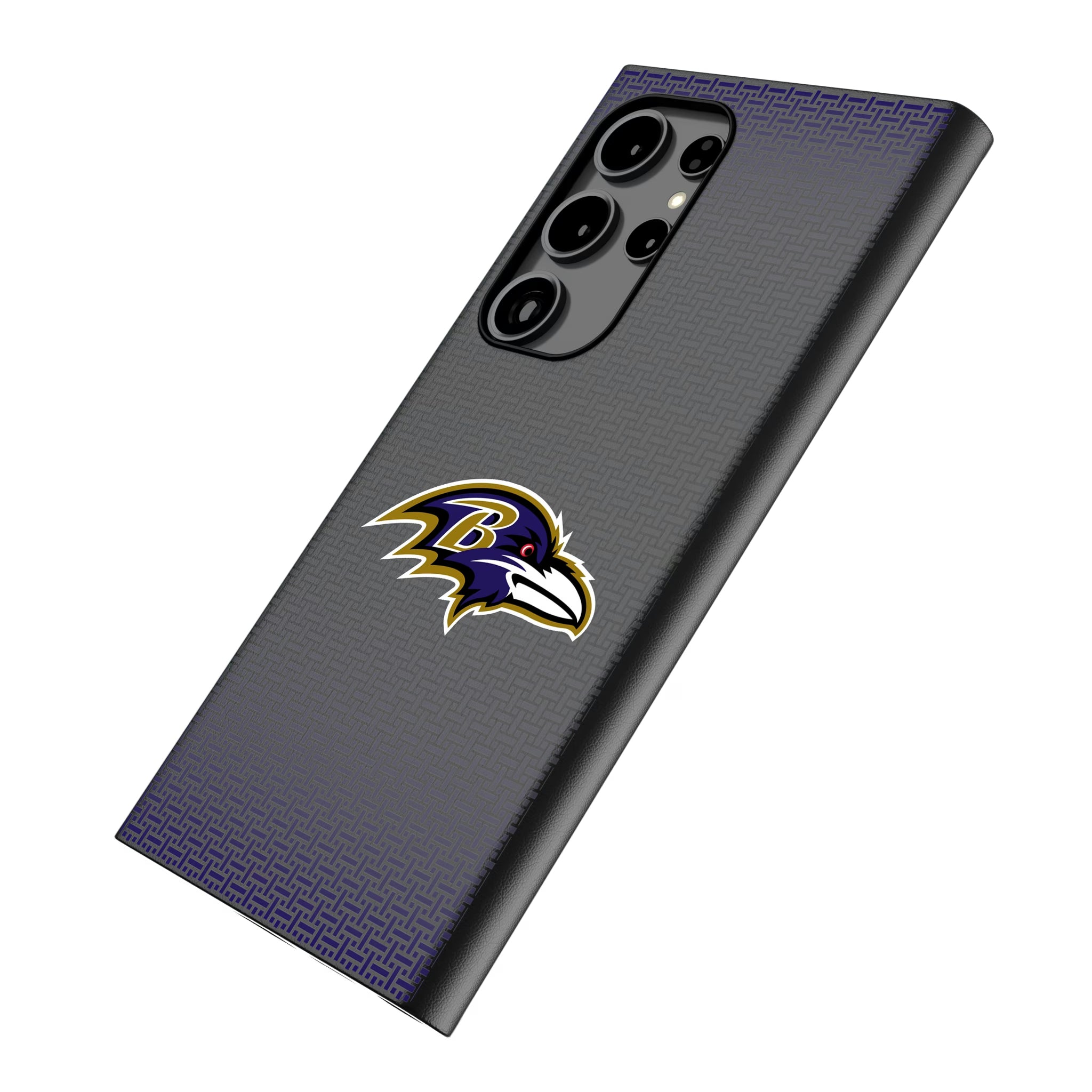 Baltimore Ravens Linen Galaxy MagSafe Compatible Phone Case for Samsung Galaxy - Isometric View