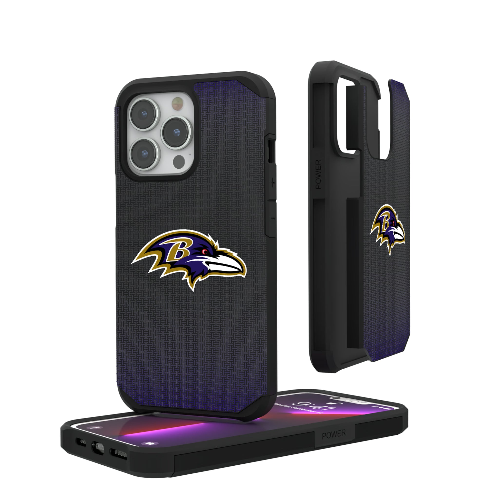 Baltimore Ravens Linen iPhone Rugged Phone Case for Apple iPhone#Device_iPhone 13 Pro