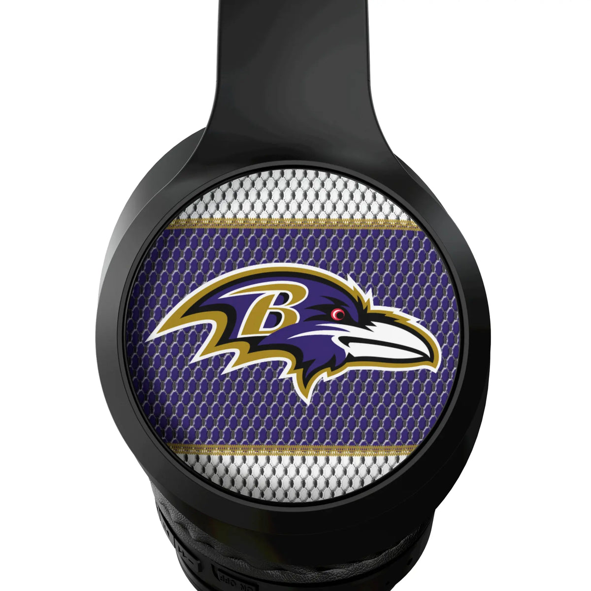 Baltimore Ravens Mesh Wireless Over-Ear Headphones With Case - Detail