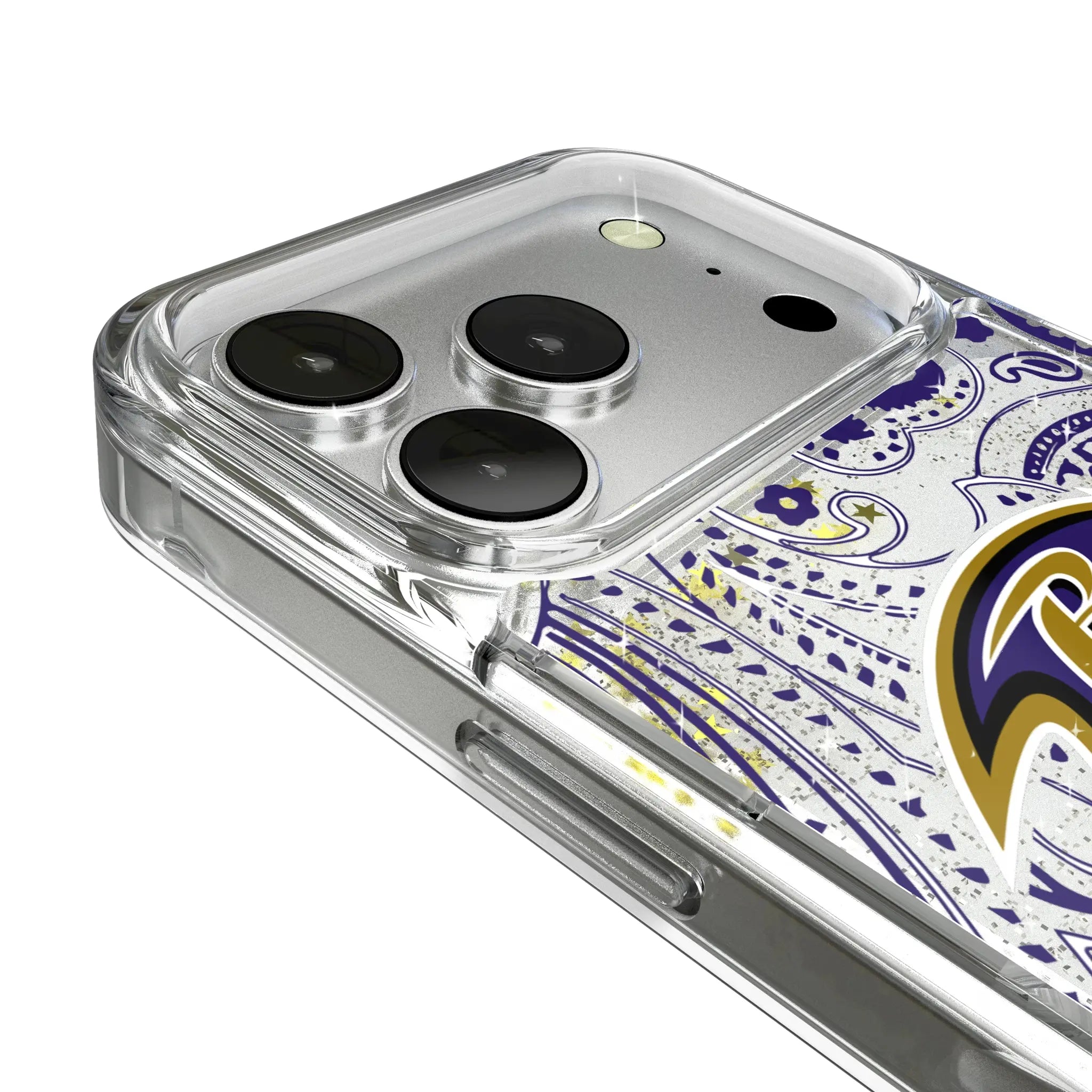 Baltimore Ravens Paisley iPhone Glitter Phone Case for Apple iPhone - Detail