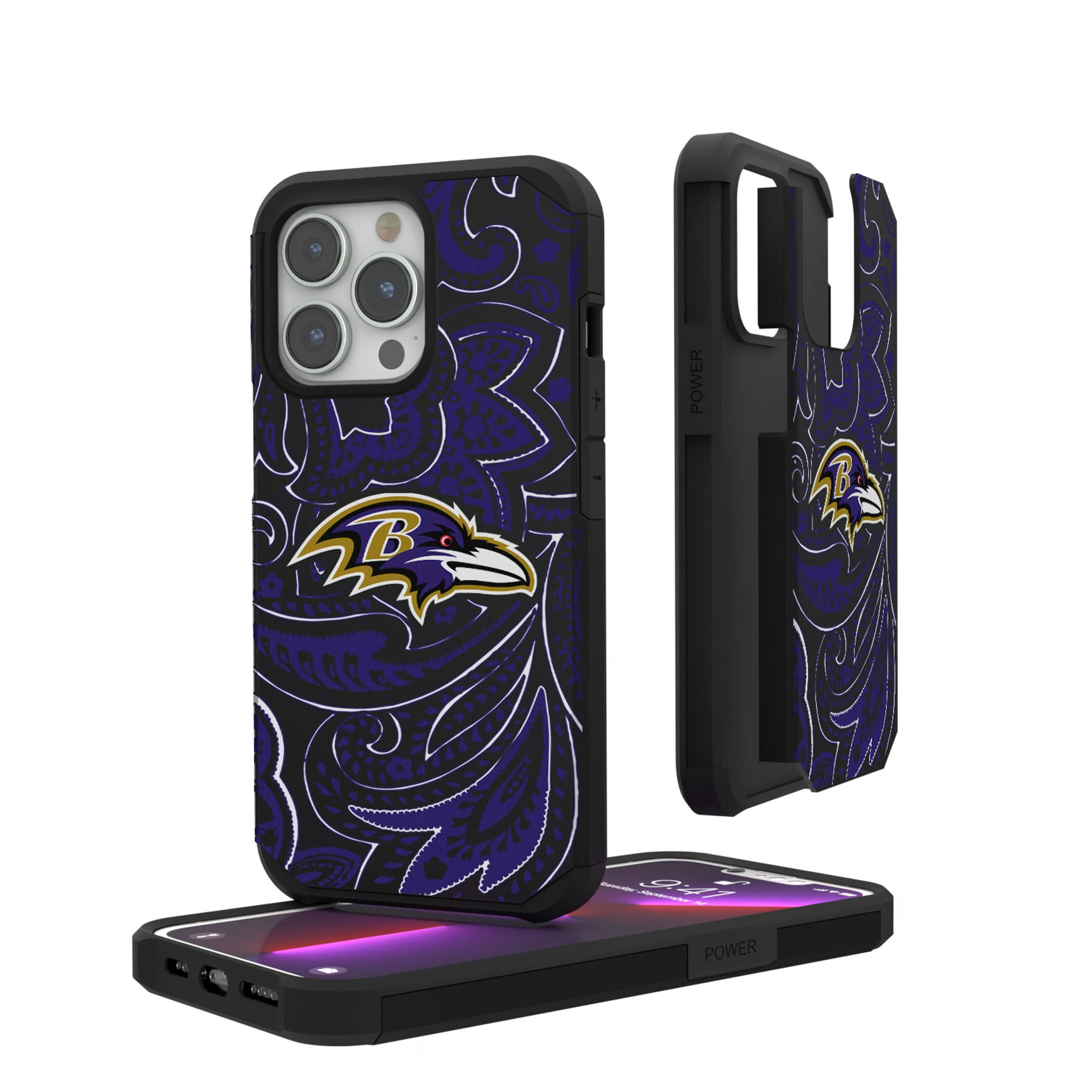 Baltimore Ravens Paisley iPhone Rugged Phone Case for Apple iPhone