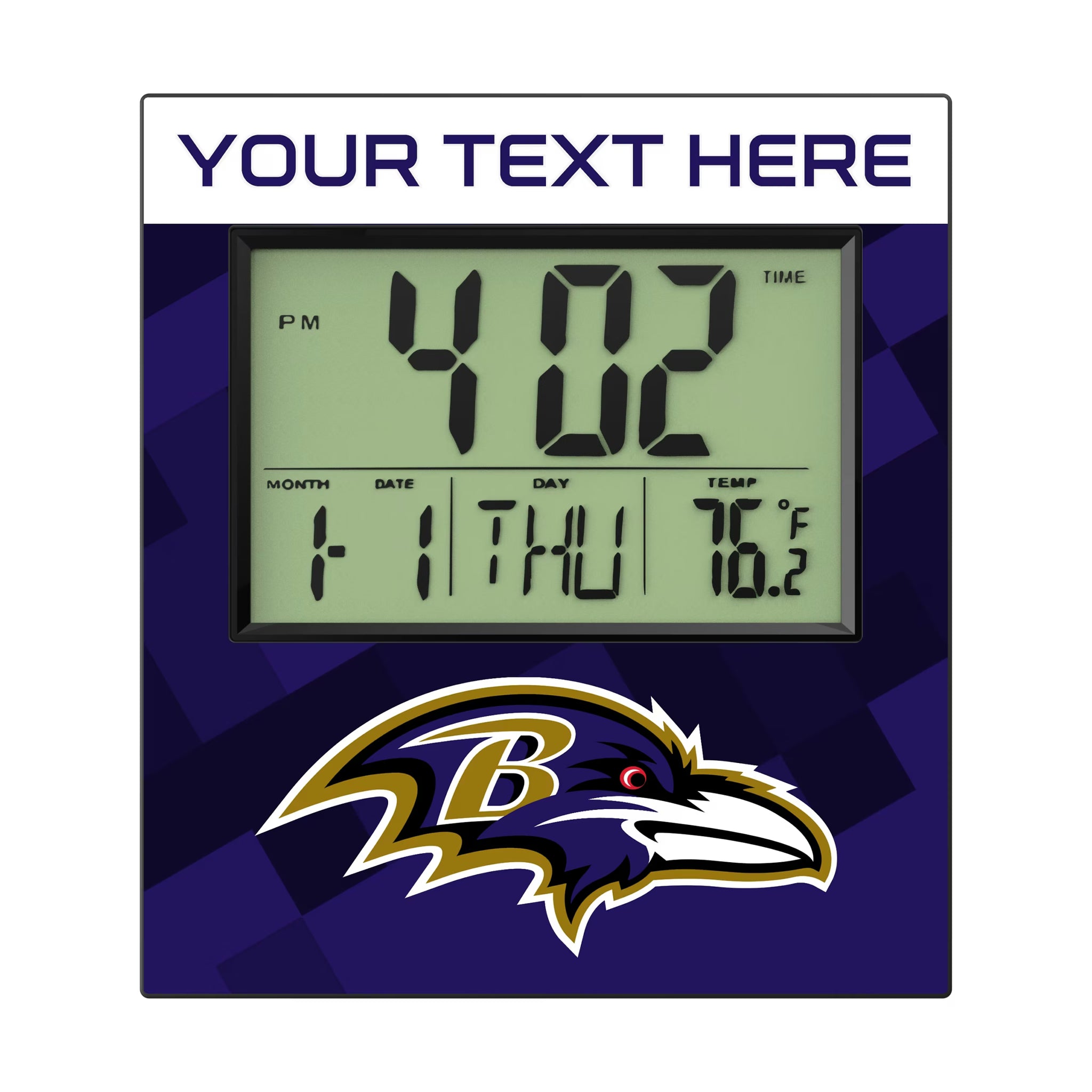 Baltimore Ravens Personalized Color Block Wall Clock