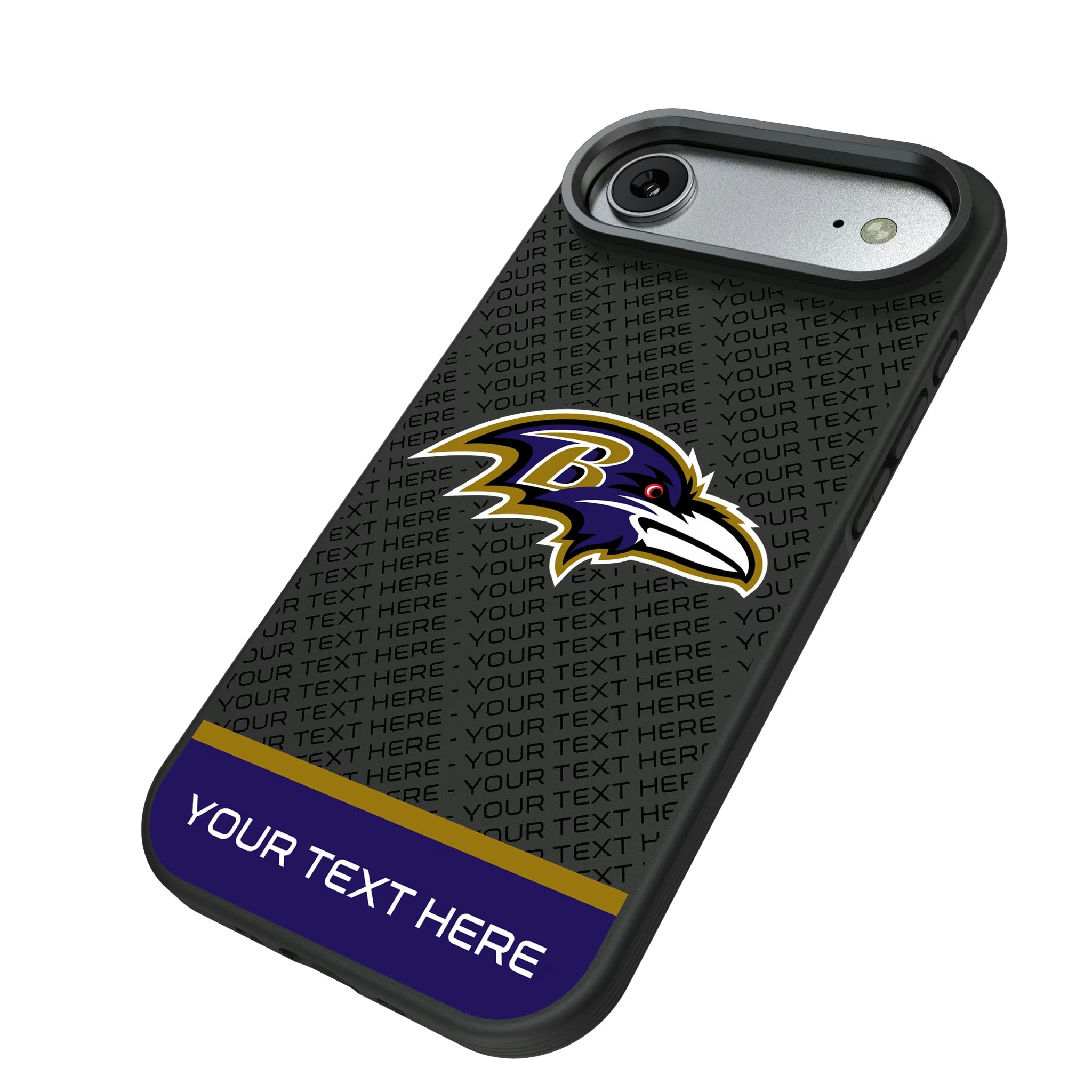 Baltimore Ravens Personalized EndZone Plus iPhone Bump Phone Case for Apple iPhone - Isometric View#Device_iPhone Air