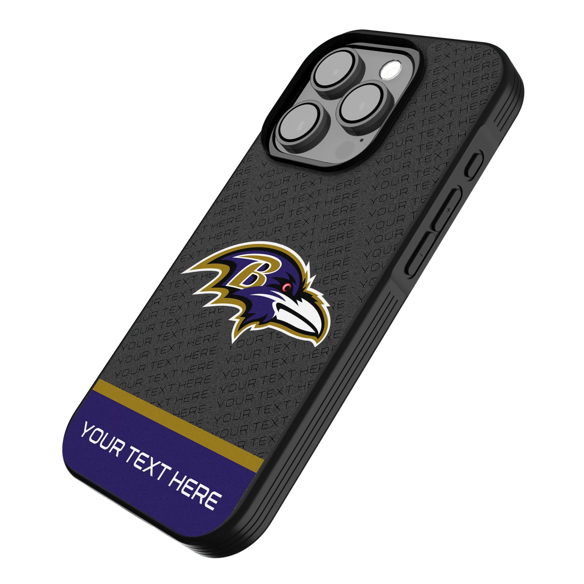 Baltimore Ravens Personalized EndZone Plus iPhone Bump Phone Case for Apple iPhone - Isometric View