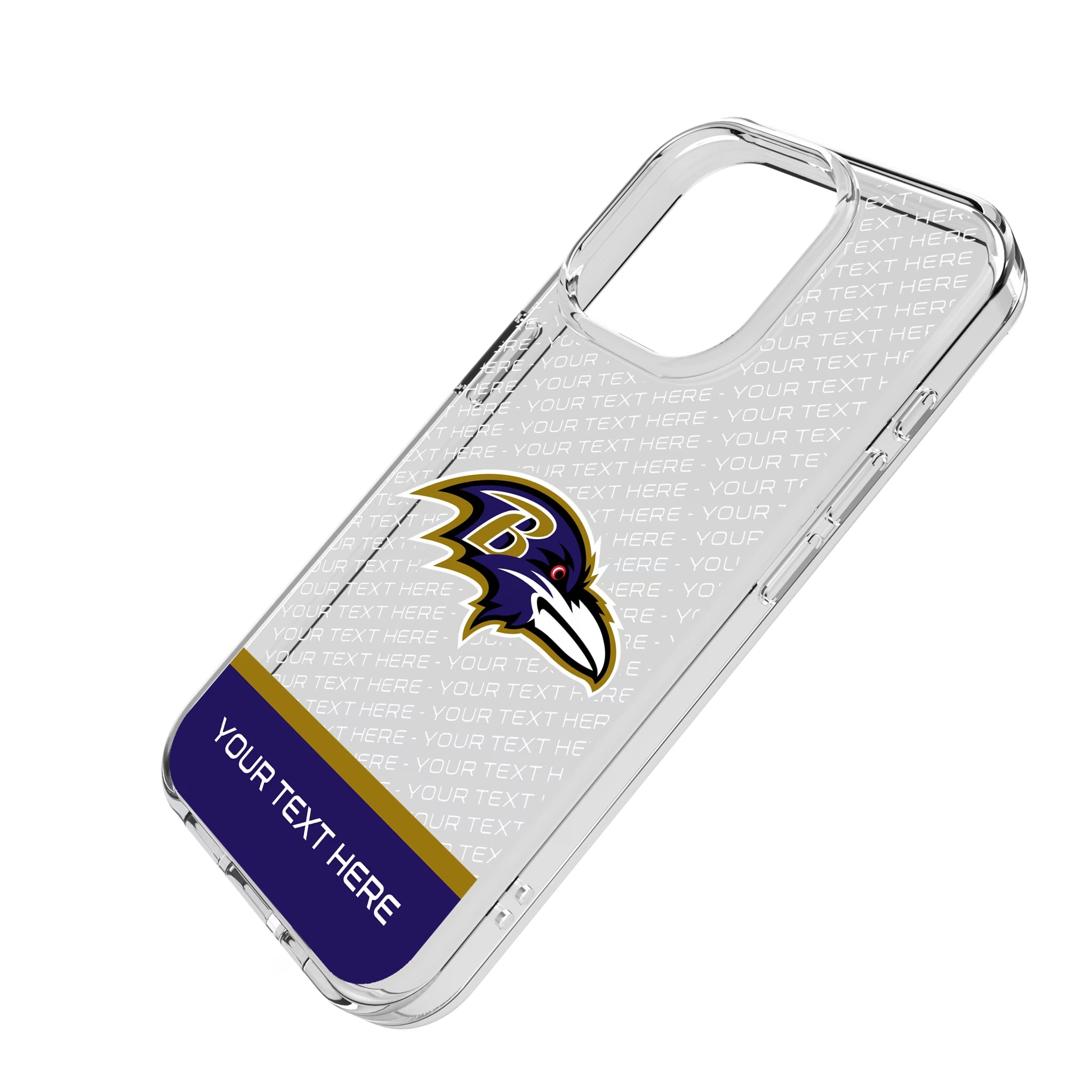 Baltimore Ravens Personalized EndZone Plus iPhone Clear Phone Case for Apple iPhone - Isometric View