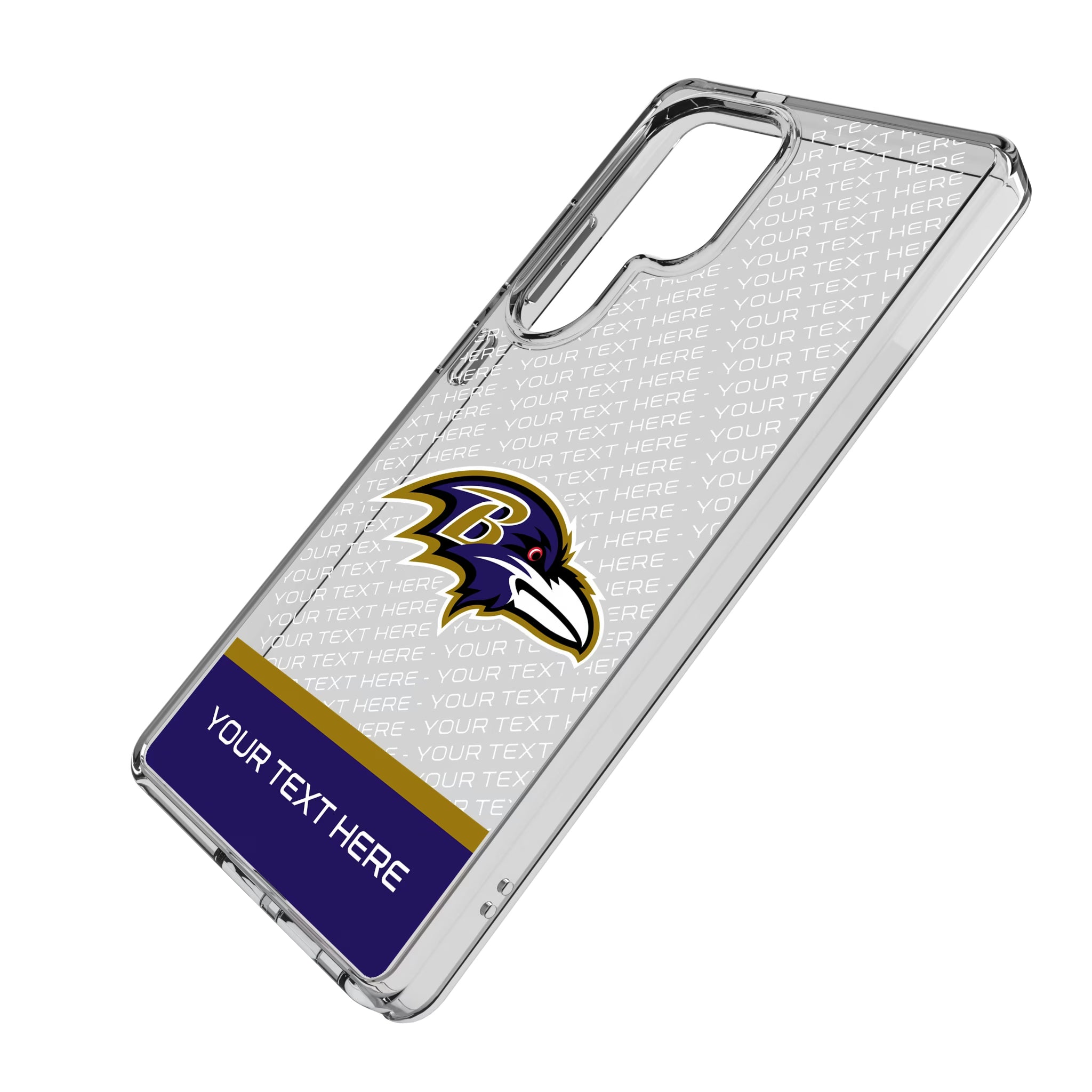 Baltimore Ravens Personalized EndZone Plus Galaxy Clear Phone Case for Samsung Galaxy - Isometric View