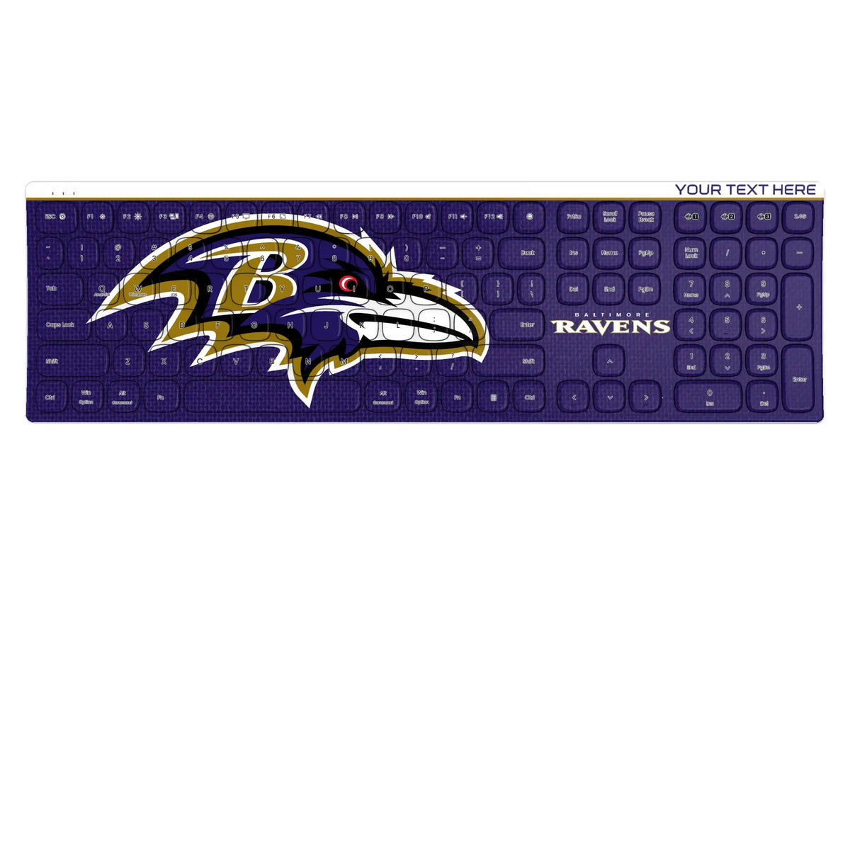 Baltimore Ravens Personalized Endzone Solid KKB605 Curved Wireless Keyboard