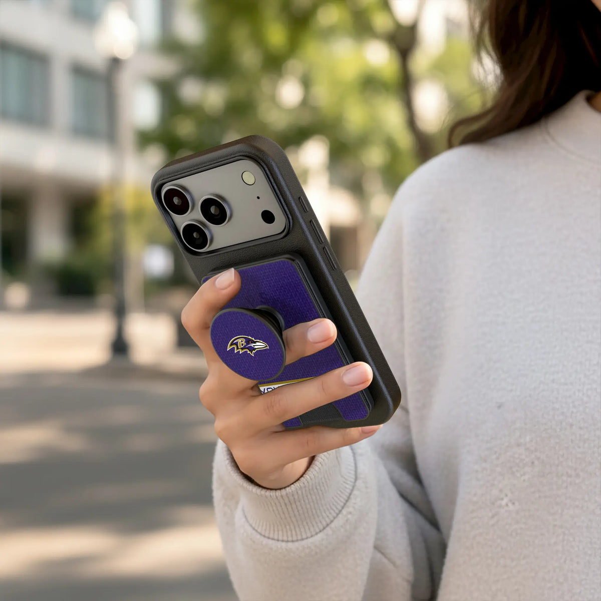 Baltimore Ravens Personalized Endzone Solid Popsockets Wallet Magnetic - Lifestyle