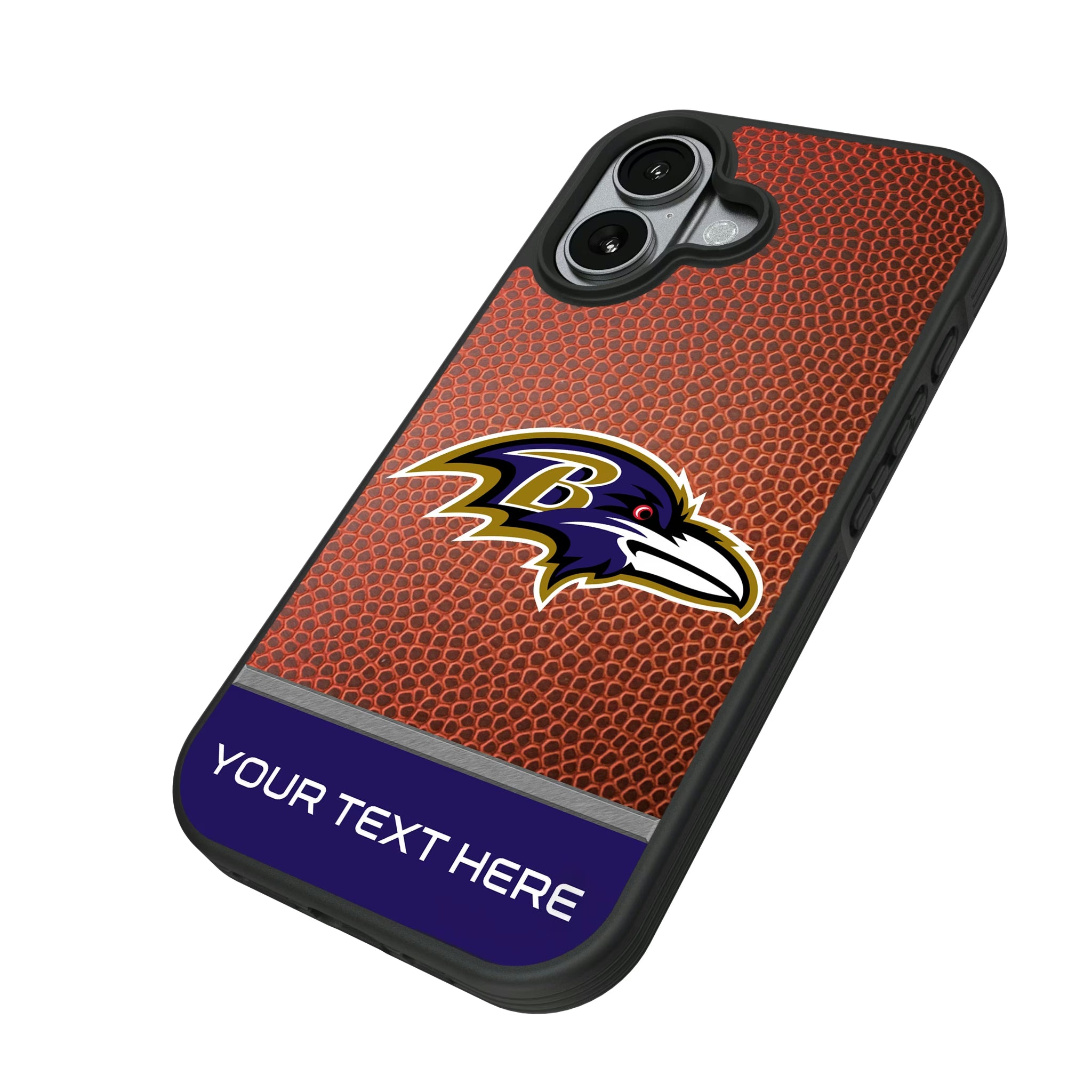 Baltimore Ravens Personalized Football iPhone Bump Phone Case for Apple iPhone - Isometric View#Device_iPhone 17