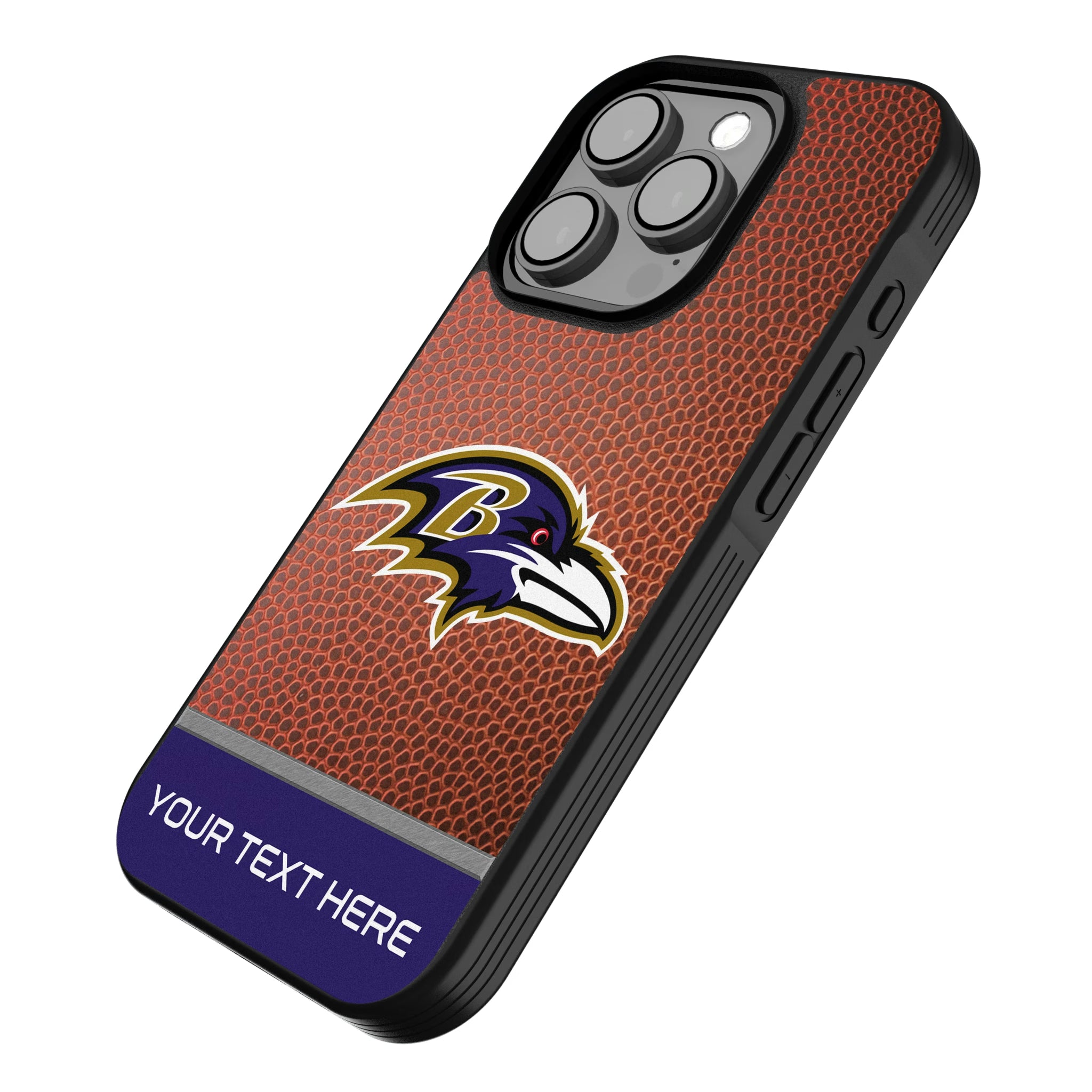 Baltimore Ravens Personalized Football iPhone Bump Phone Case for Apple iPhone - Isometric View