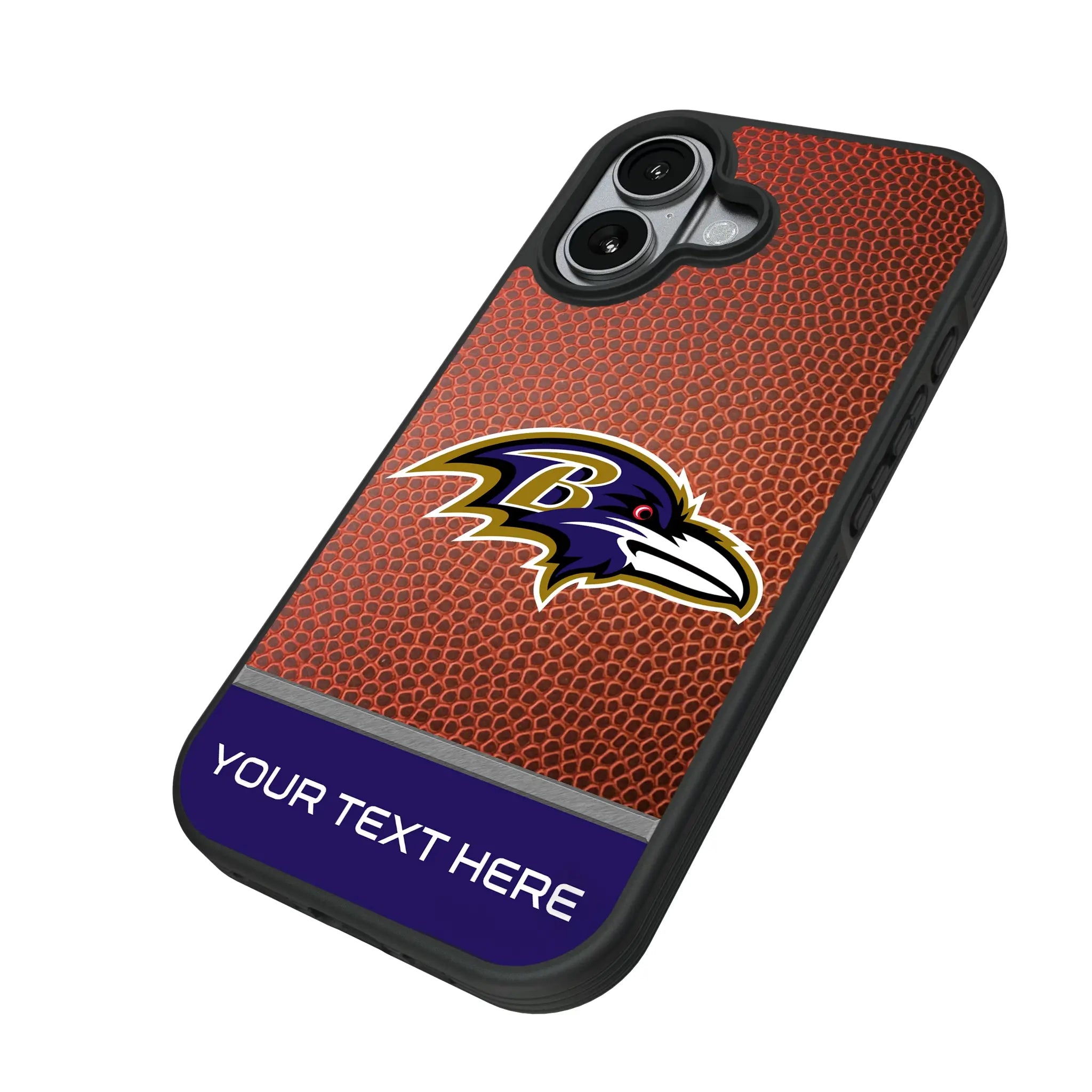 Baltimore Ravens Personalized Football iPhone Bump Phone Case for Apple iPhone - Isometric View#Device_iPhone 17