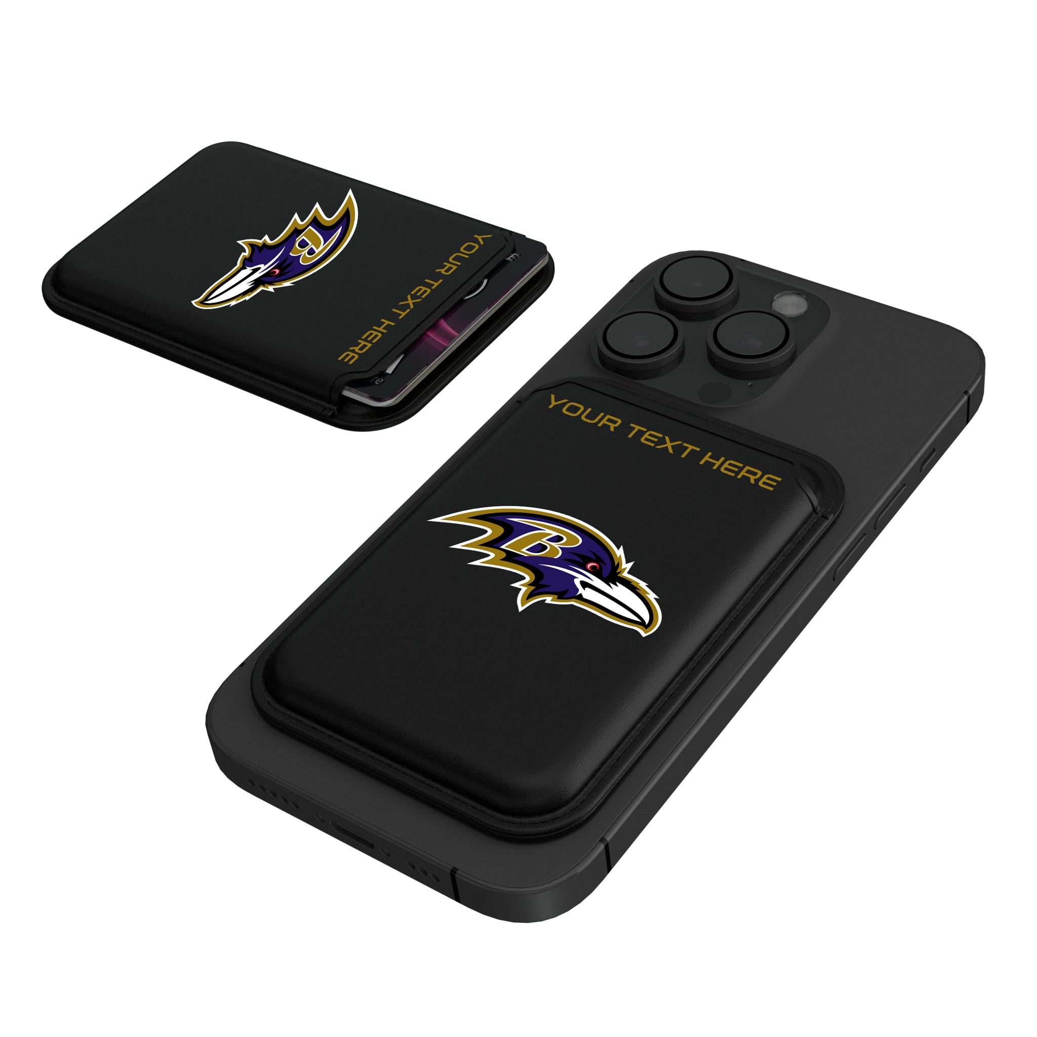 Baltimore Ravens Personalized Insignia Black Magnetic Credit Card Wallet