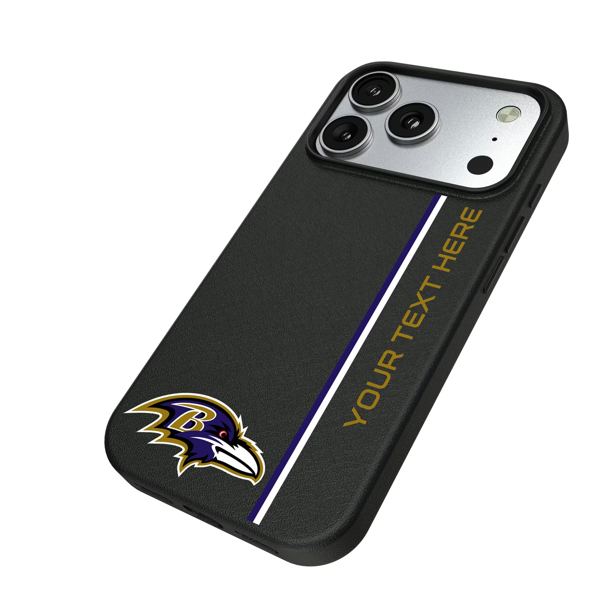 Baltimore Ravens Personalized Sidebard iPhone MagSafe Compatible Phone Case for Apple iPhone - Isometric View#Device_iPhone 17 Pro