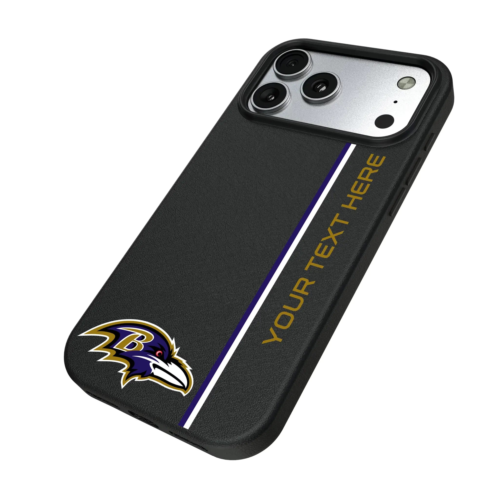 Baltimore Ravens Personalized Sidebard iPhone MagSafe Compatible Phone Case for Apple iPhone - Isometric View#Device_iPhone 17 Pro Max