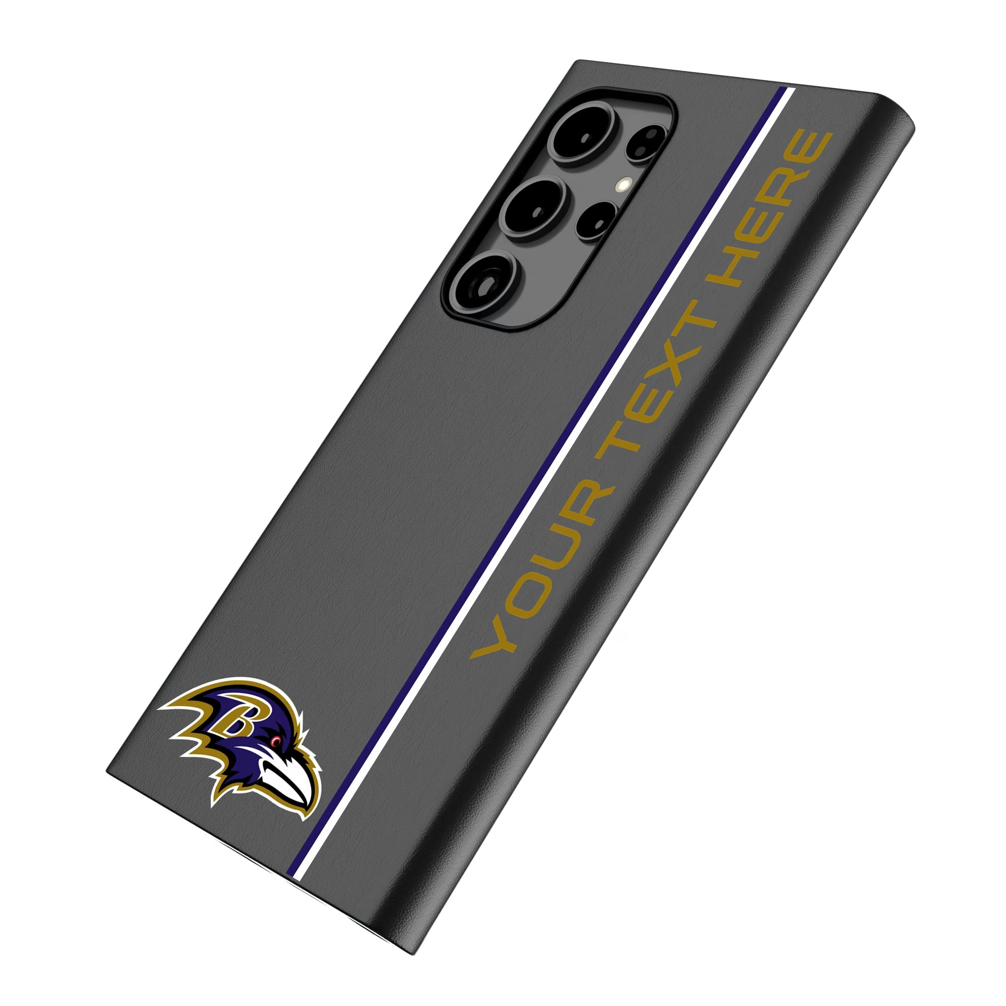 Baltimore Ravens Personalized Sidebard Galaxy MagSafe Compatible Phone Case for Samsung Galaxy - Isometric View