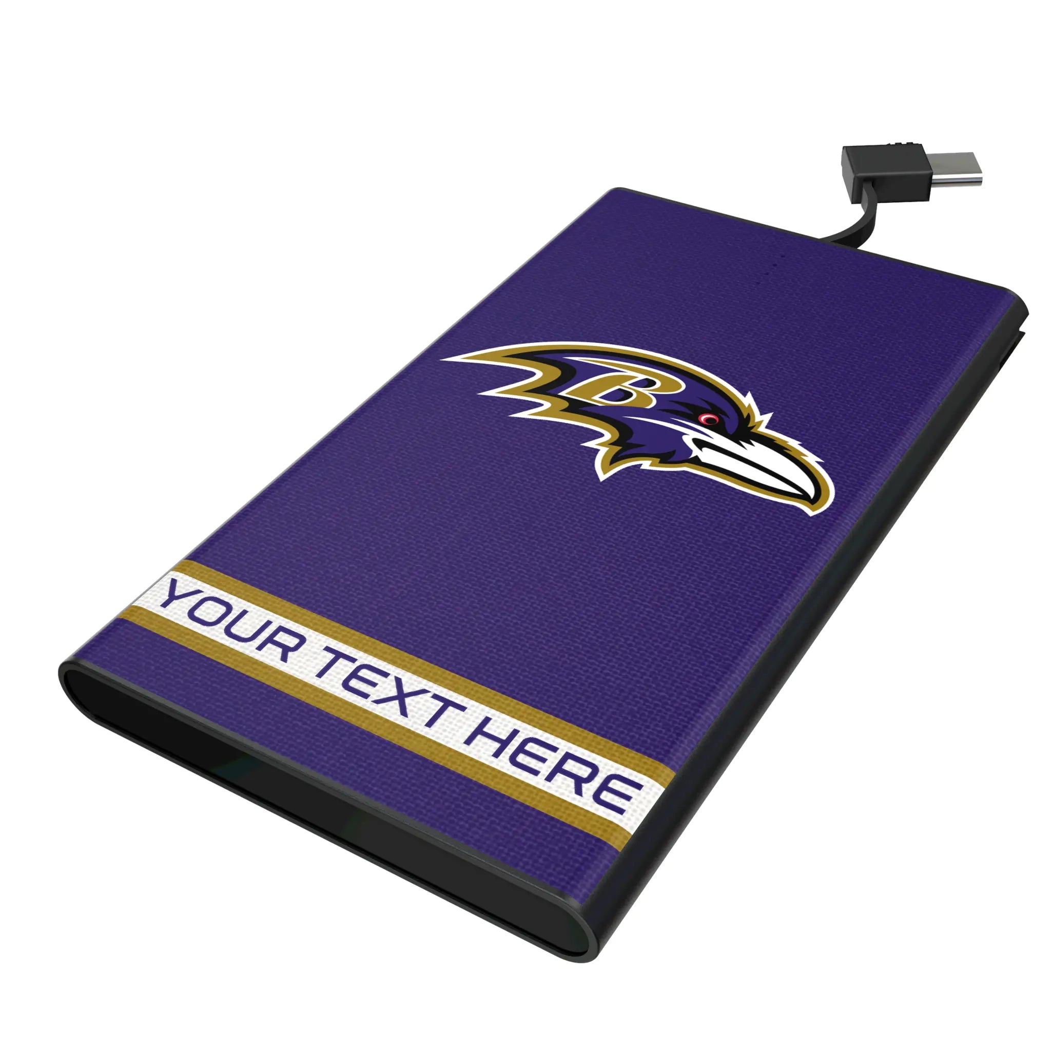 Baltimore Ravens Personalized Stripe 5000mAh Flat Power Bank