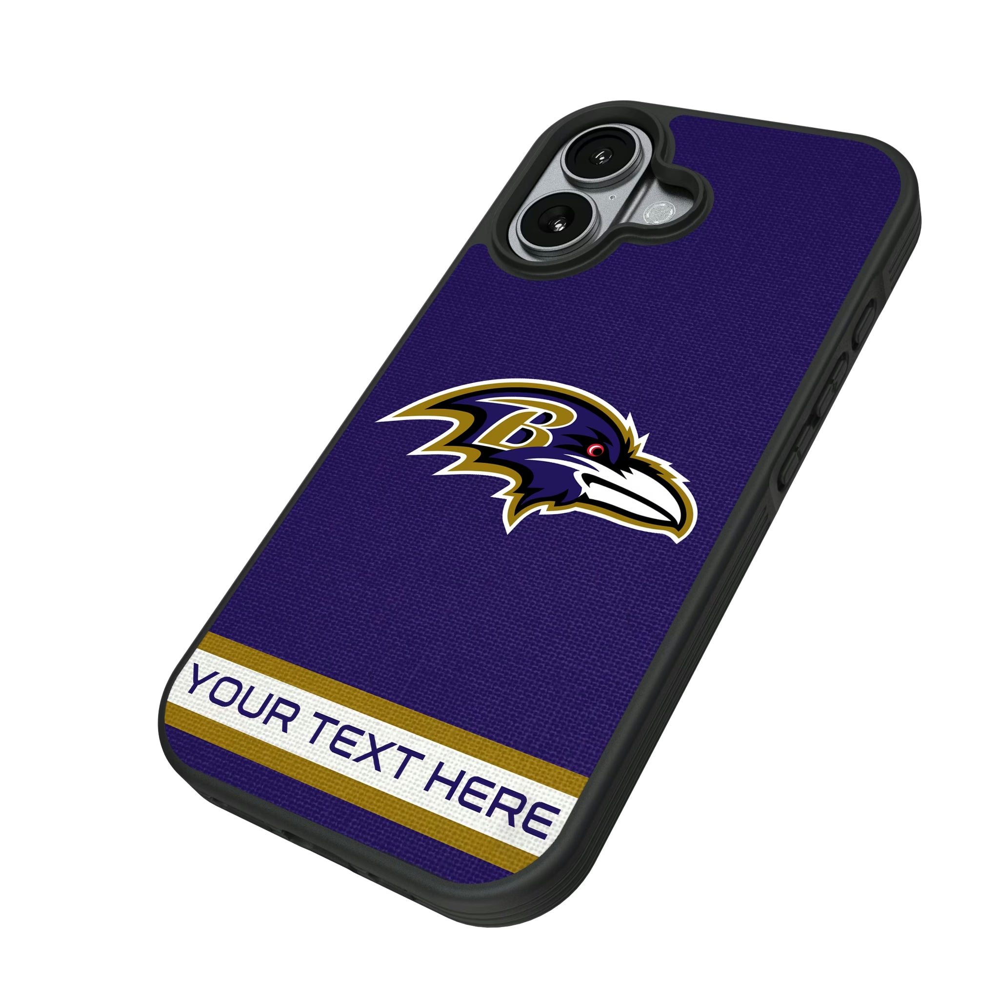 Baltimore Ravens Personalized Stripe iPhone Bump Phone Case for Apple iPhone - Isometric View#Device_iPhone 17